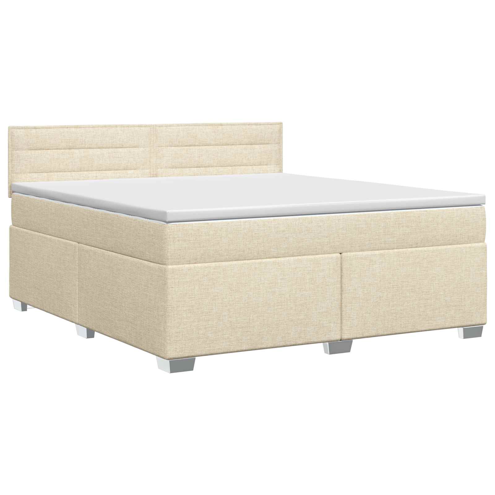 Lit boxspring avec matelas Crème 140 x 190 cm Tissu - XIOS