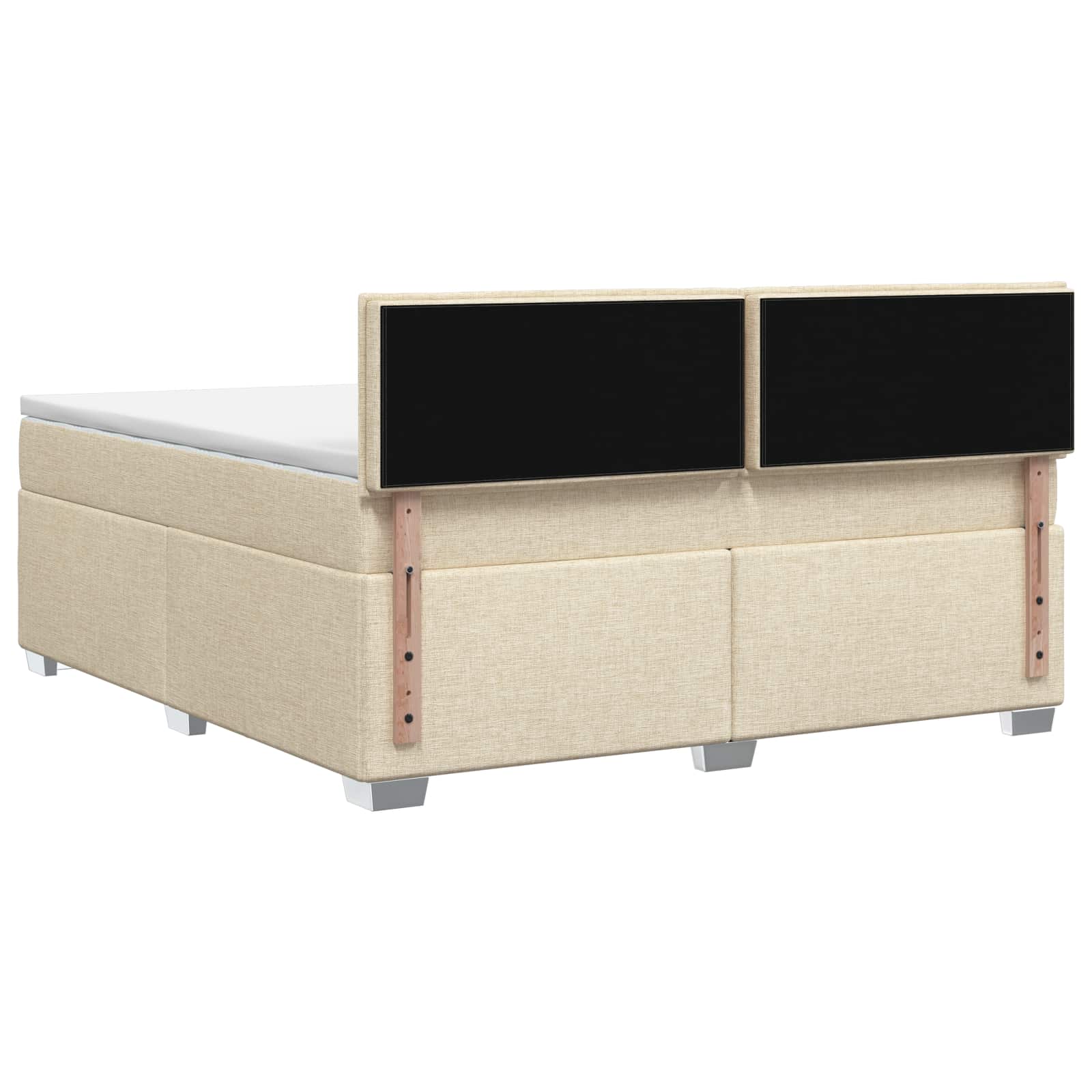 Lit boxspring avec matelas Crème 140 x 190 cm Tissu