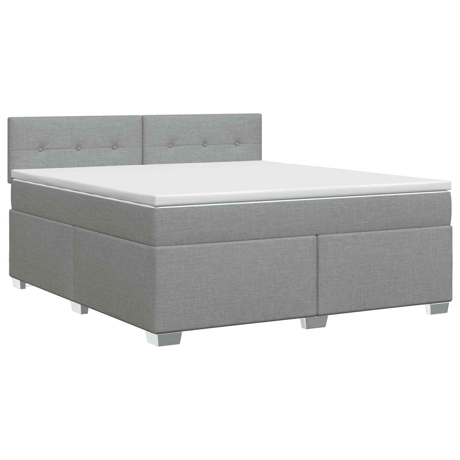 Lit boxspring avec matelas Gris clair 140 x 190 cm Tissu - XIOS