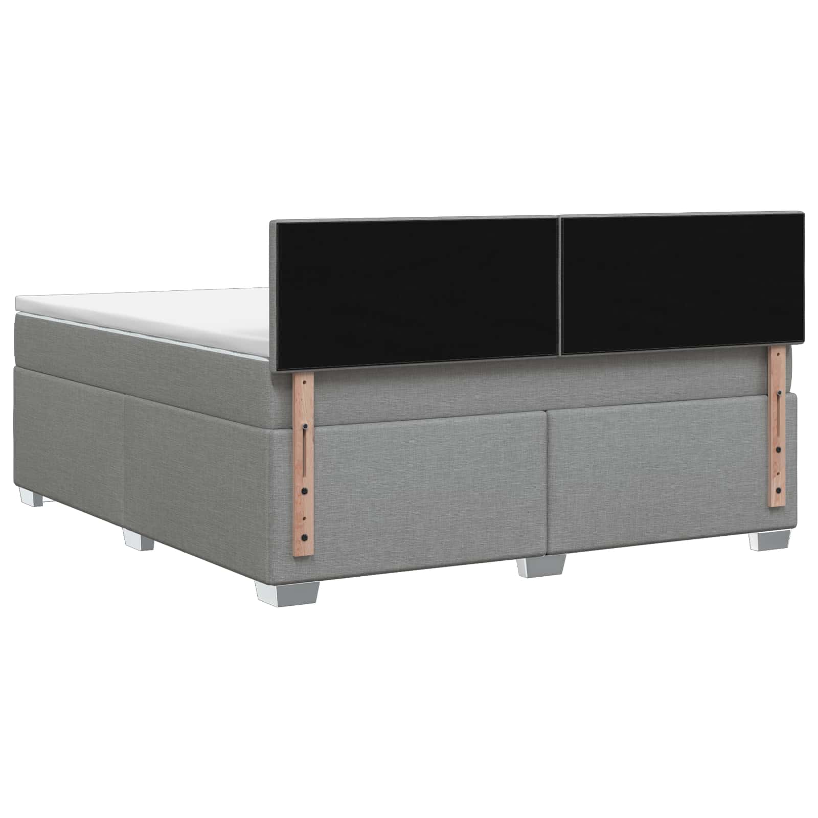Lit boxspring avec matelas Gris clair 140 x 190 cm Tissu - XIOS