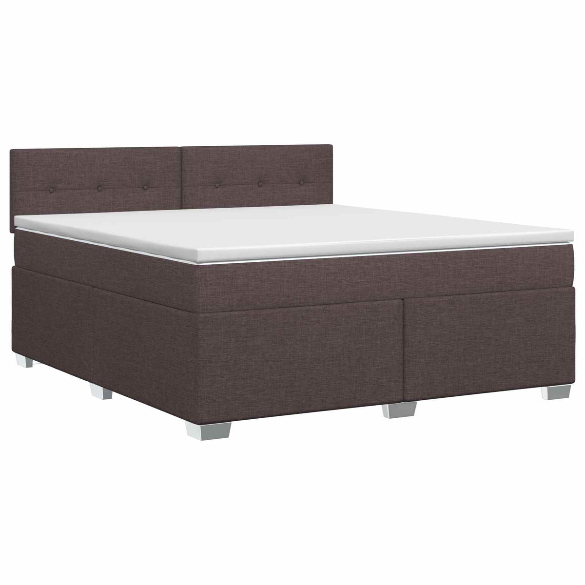 Lit boxspring avec matelas Marron foncé 140 x 190 cm Tissu