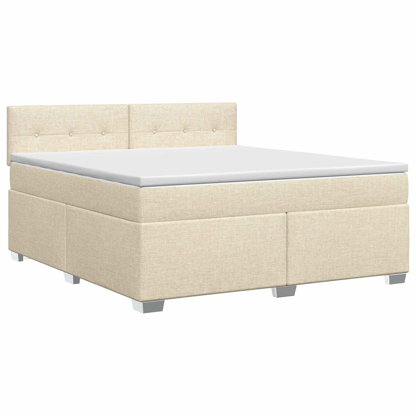 Lit boxspring avec matelas Crème 140 x 190 cm Tissu