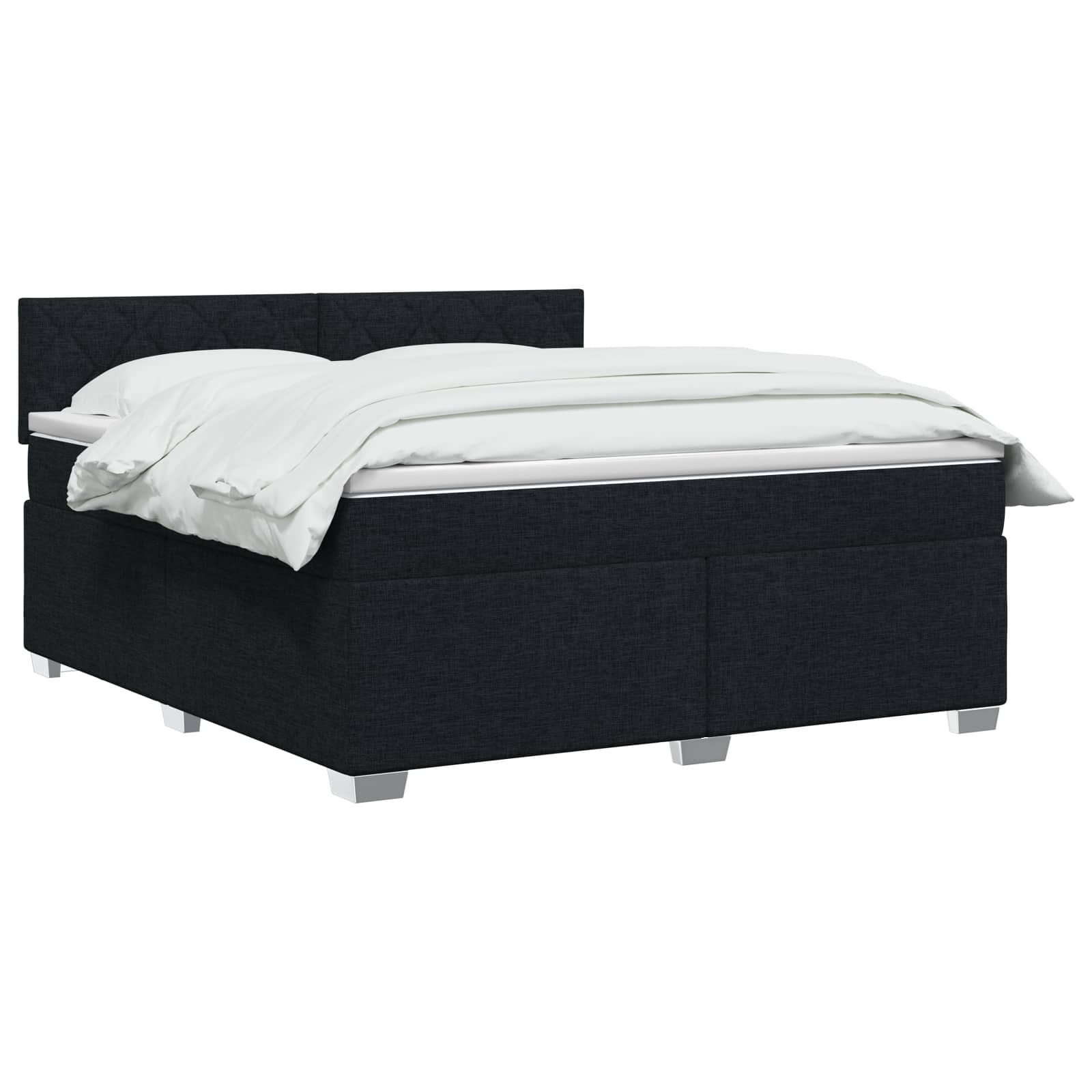 Lit boxspring avec matelas Noir 140 x 190 cm Tissu