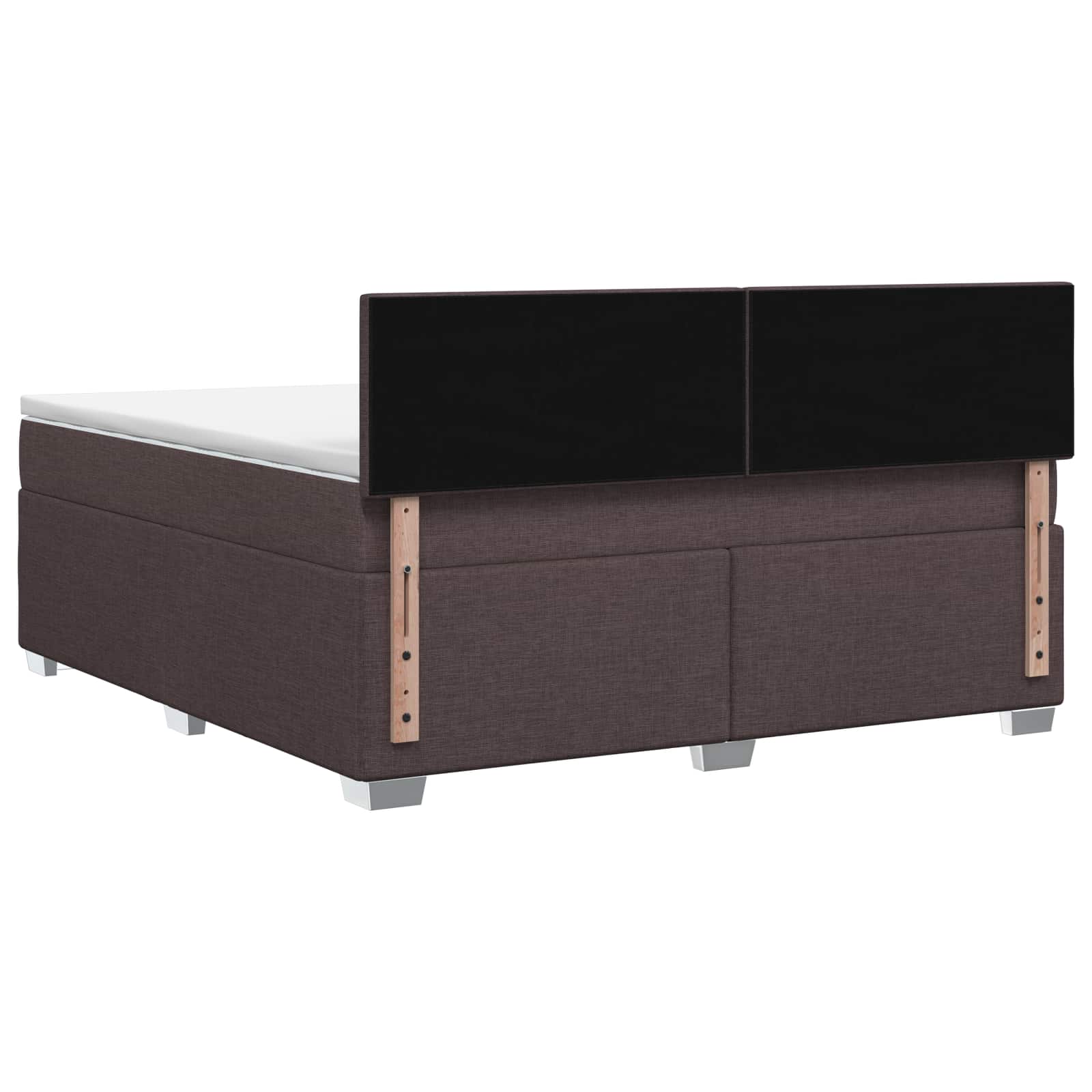 Lit boxspring avec matelas Marron foncé 140 x 190 cm Tissu