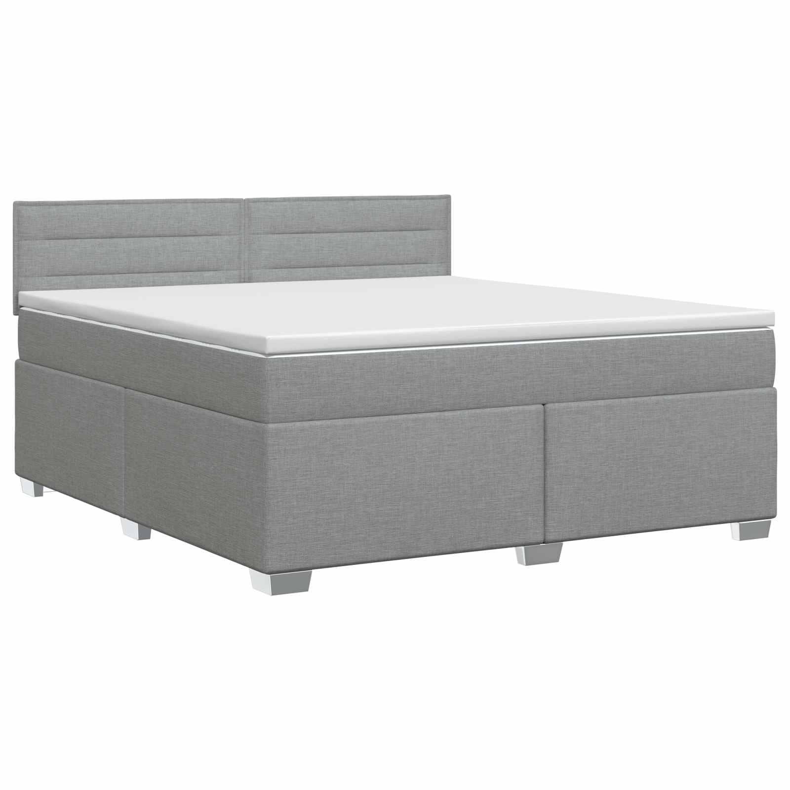 Lit boxspring avec matelas Gris clair 140 x 200 cm Tissu
