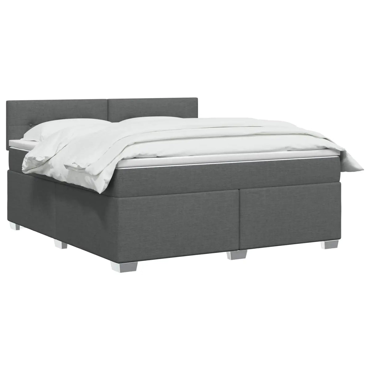 Lit boxspring avec matelas Gris foncé 140 x 200 cm Tissu - XIOS