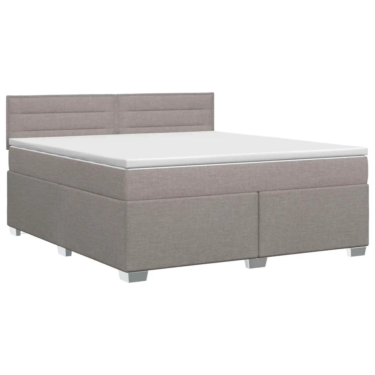 Lit boxspring avec matelas Taupe 160 x 200 cm Tissu - XIOS