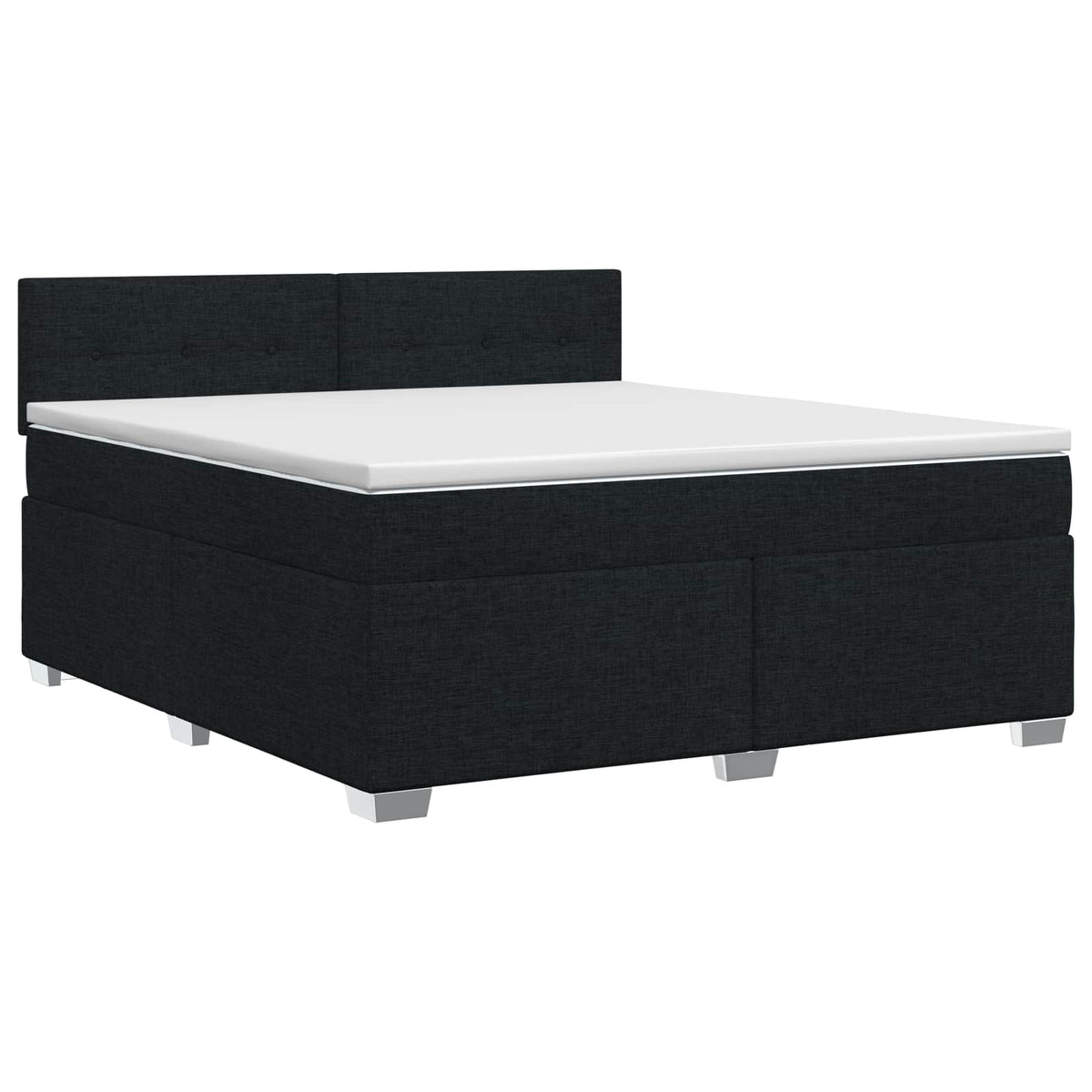 Lit boxspring avec matelas Noir 160 x 200 cm Tissu