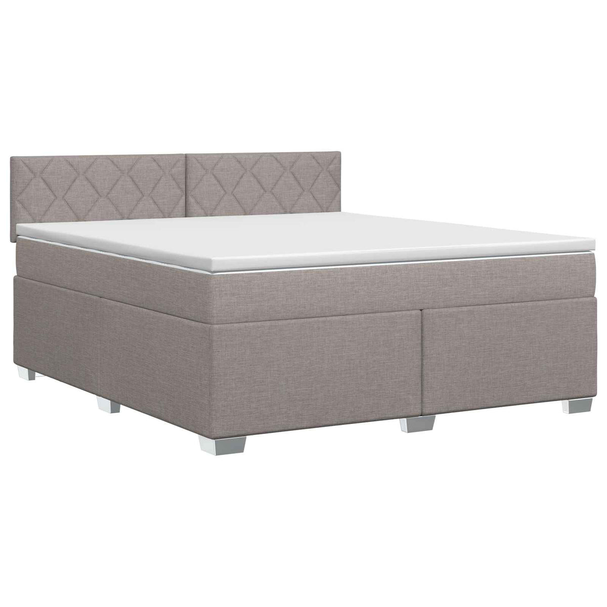Lit boxspring avec matelas Taupe 160 x 200 cm Tissu