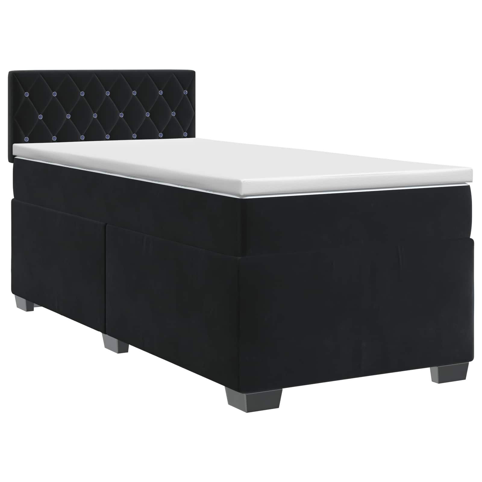 Lit boxspring avec matelas Noir 80 x 200 cm Velours - XIOS