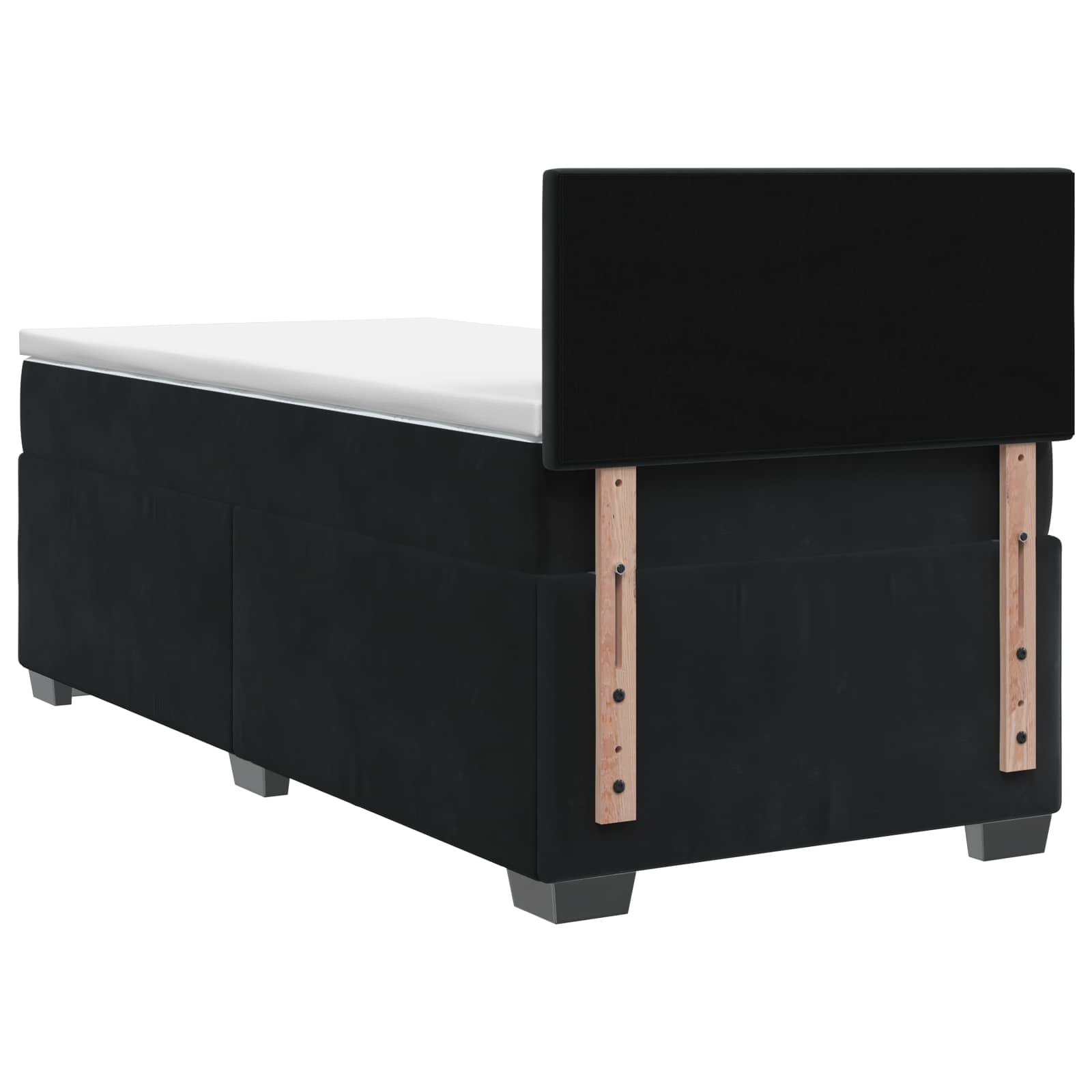 Lit boxspring avec matelas Noir 80 x 200 cm Velours - XIOS