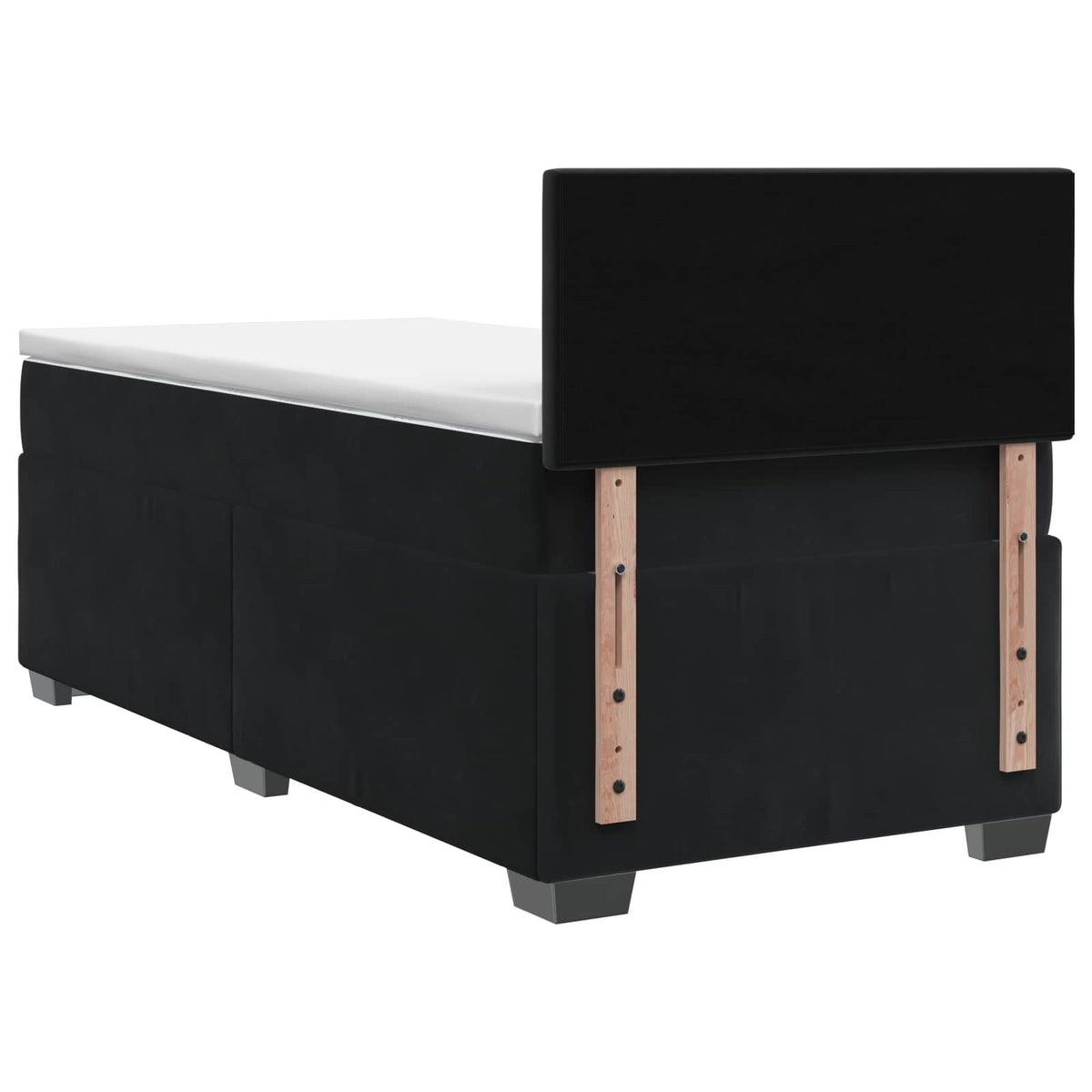 Lit boxspring avec matelas Noir 90 x 200 cm Velours
