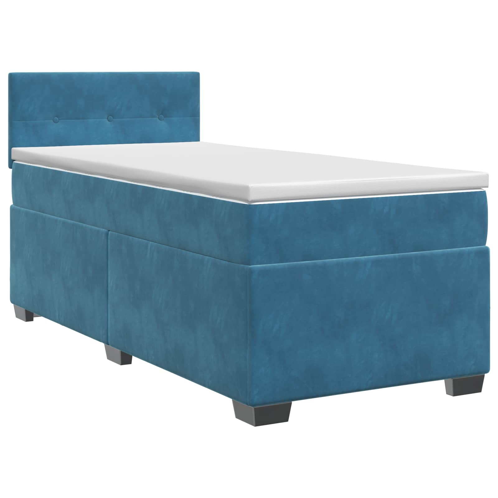 Lit boxspring avec matelas Bleu foncé 90 x 200 cm Velours