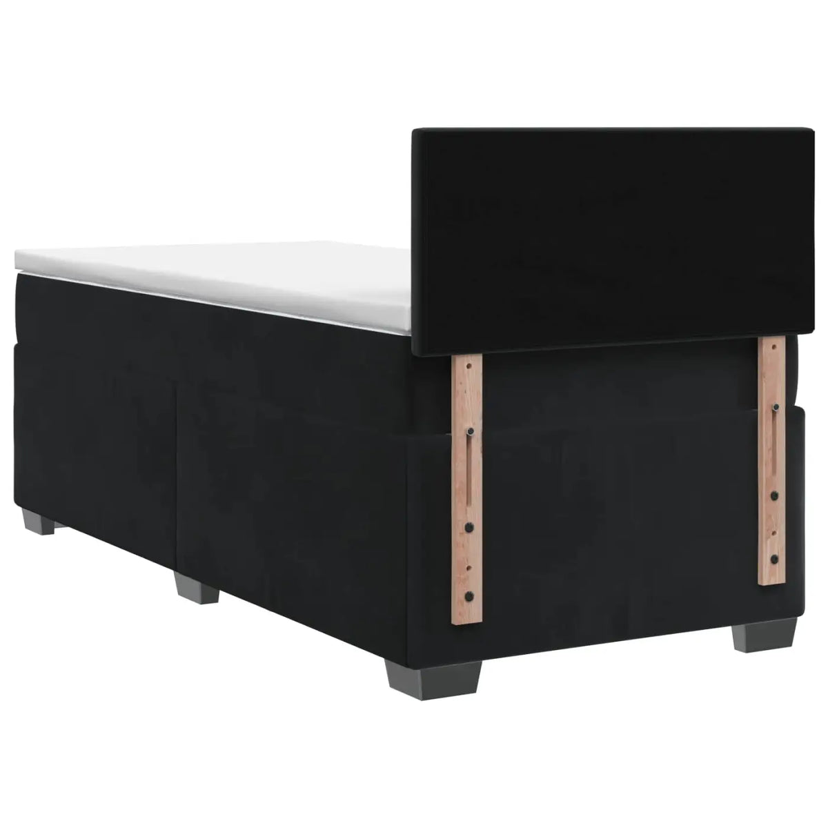 Lit boxspring avec matelas Noir 100 x 200 cm Velours - XIOS