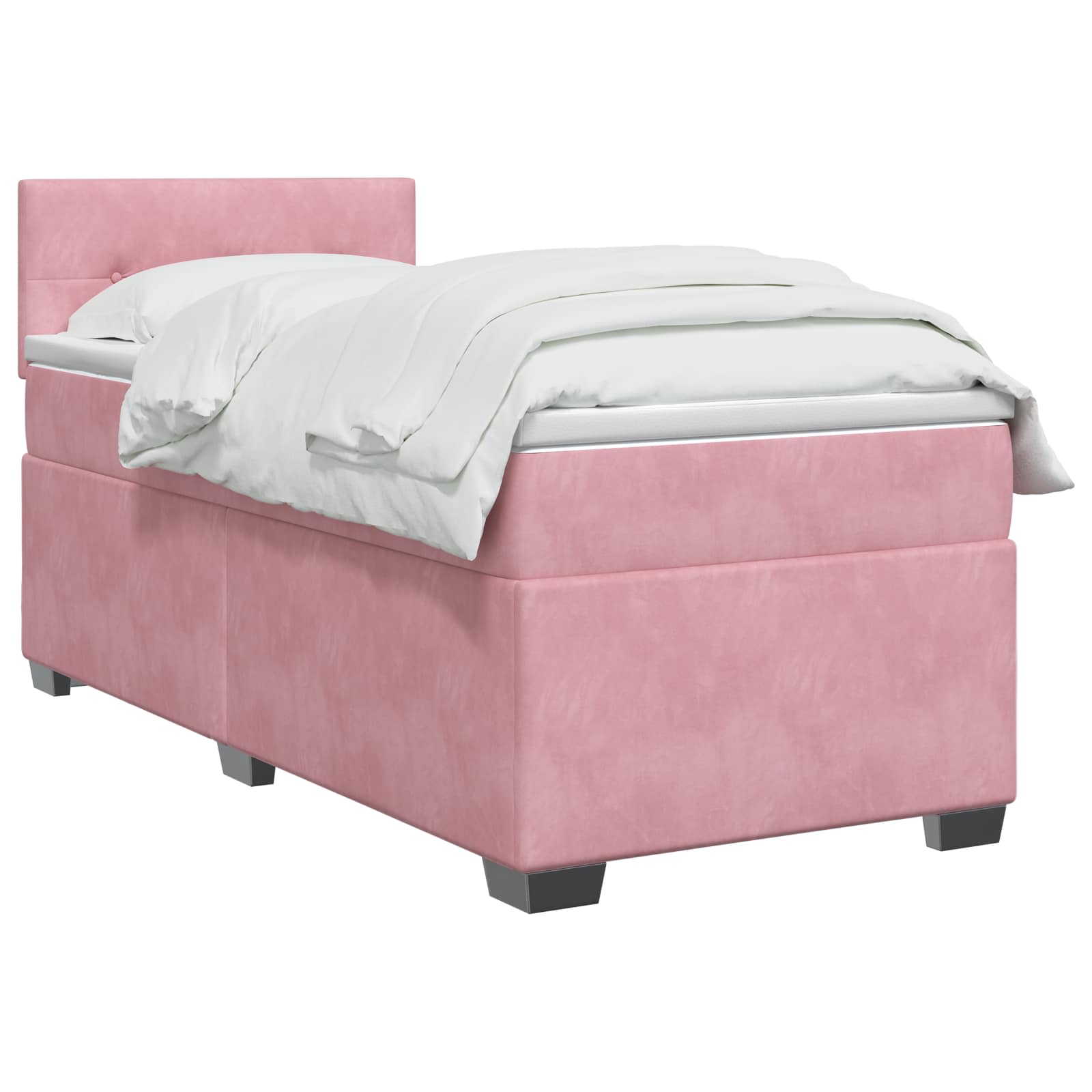 Lit boxspring avec matelas Rose 100 x 200 cm Velours