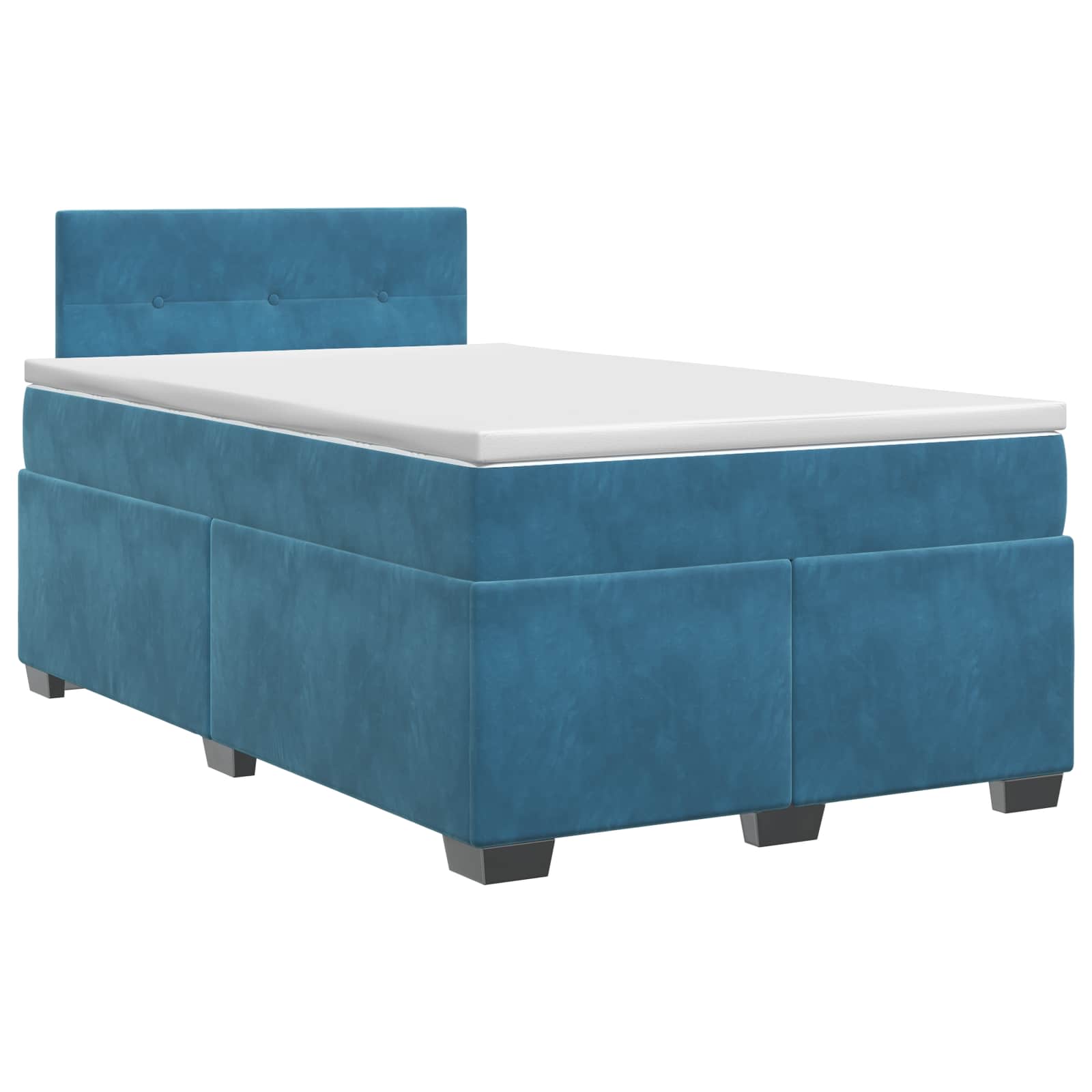 Lit boxspring avec matelas Bleu 120 x 190 cm Velours