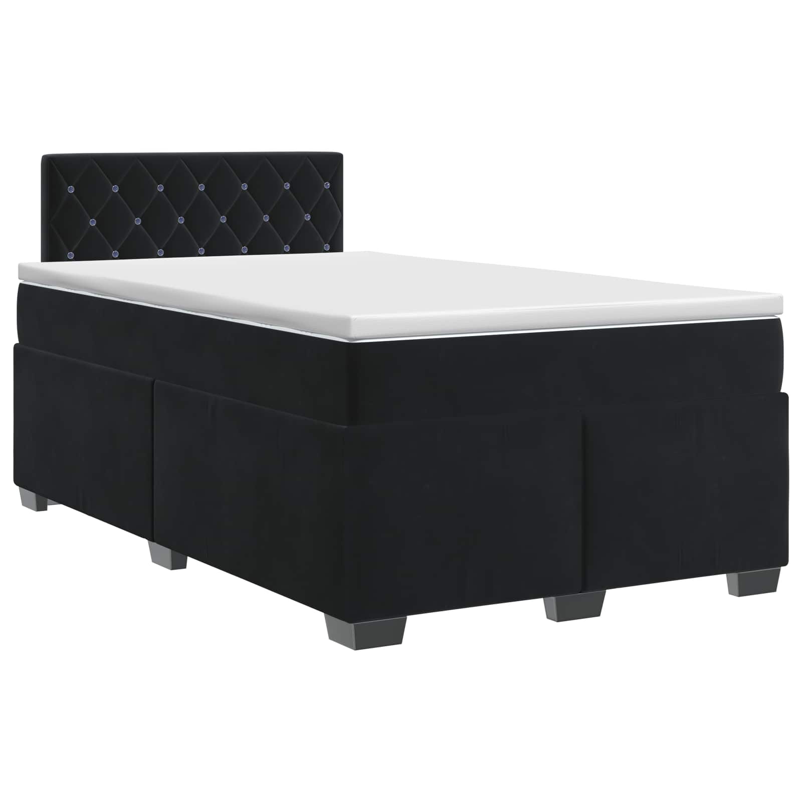 Lit boxspring avec matelas Noir 120 x 200 cm Velours - XIOS