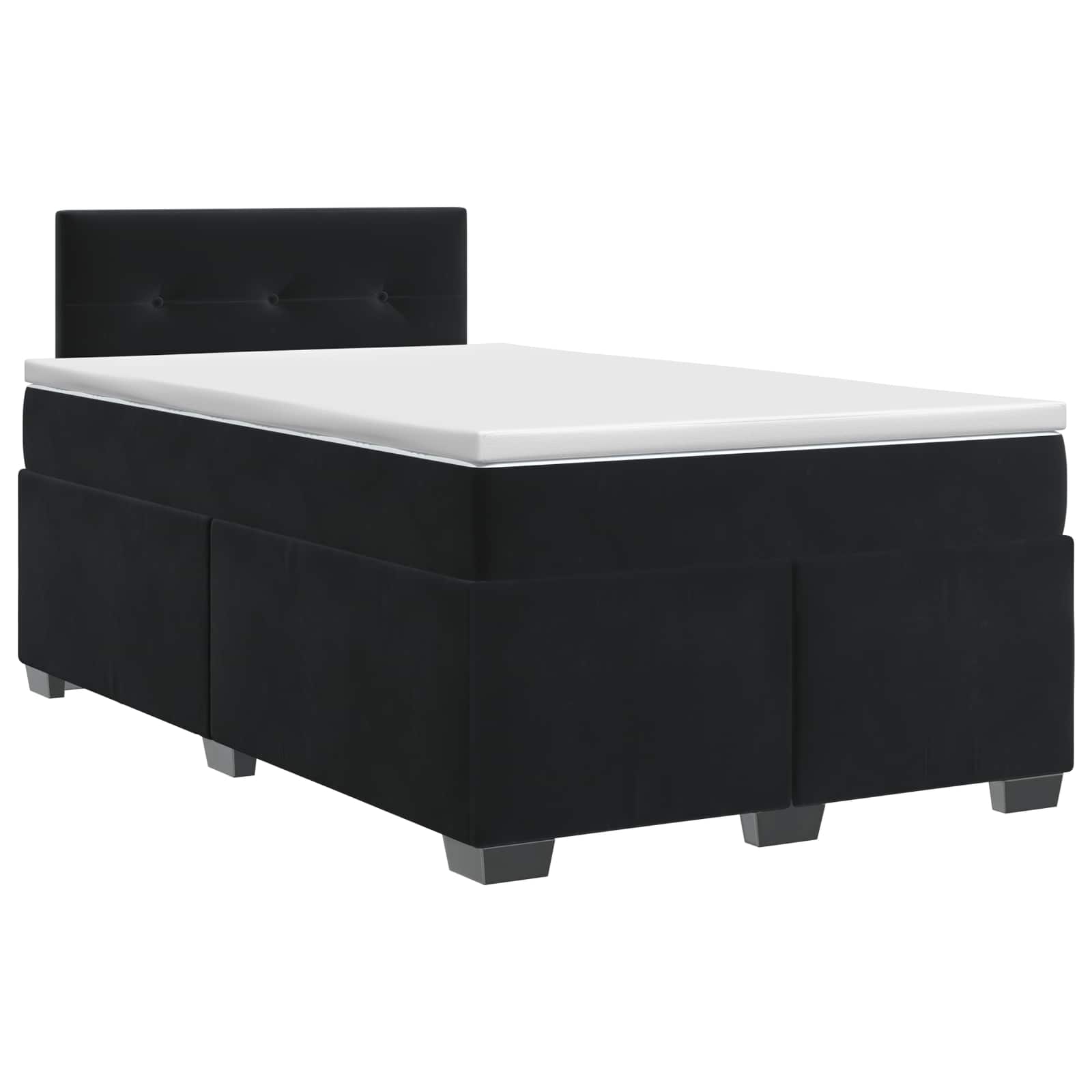 Lit boxspring avec matelas Noir 120 x 200 cm Velours - XIOS