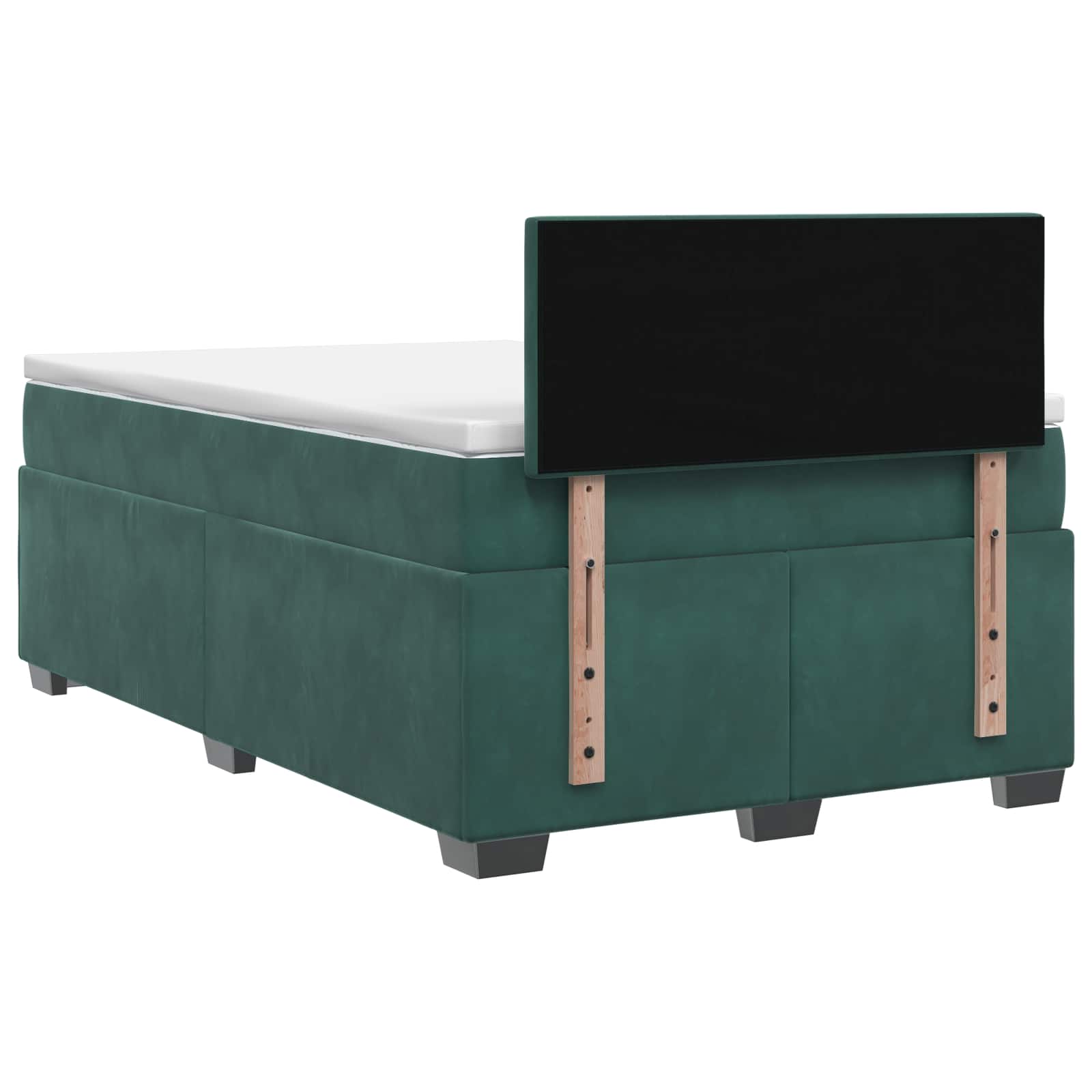 Lit boxspring avec matelas Vert foncé 120 x 200 cm Velours