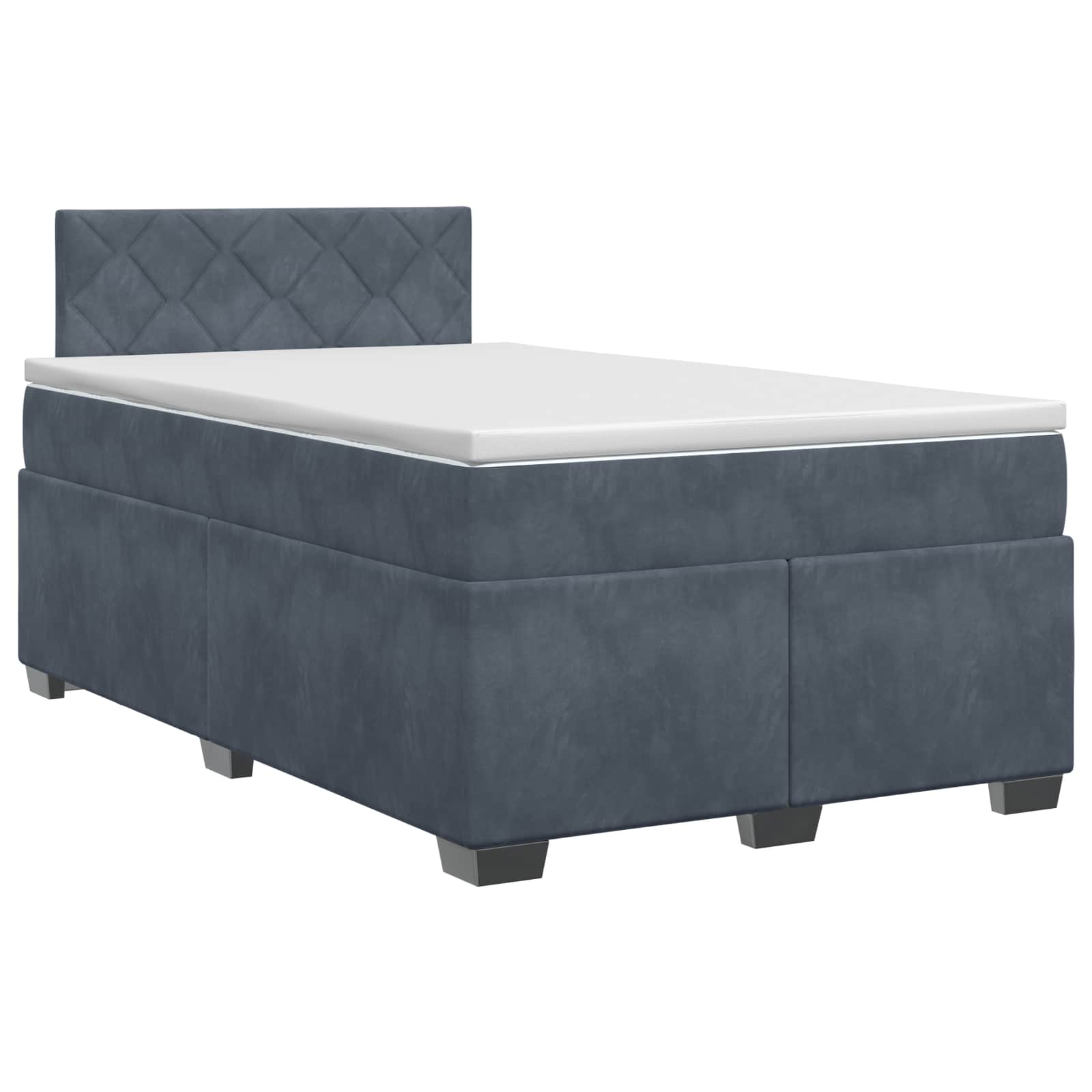Lit boxspring avec matelas Gris foncé 120 x 200 cm Velours