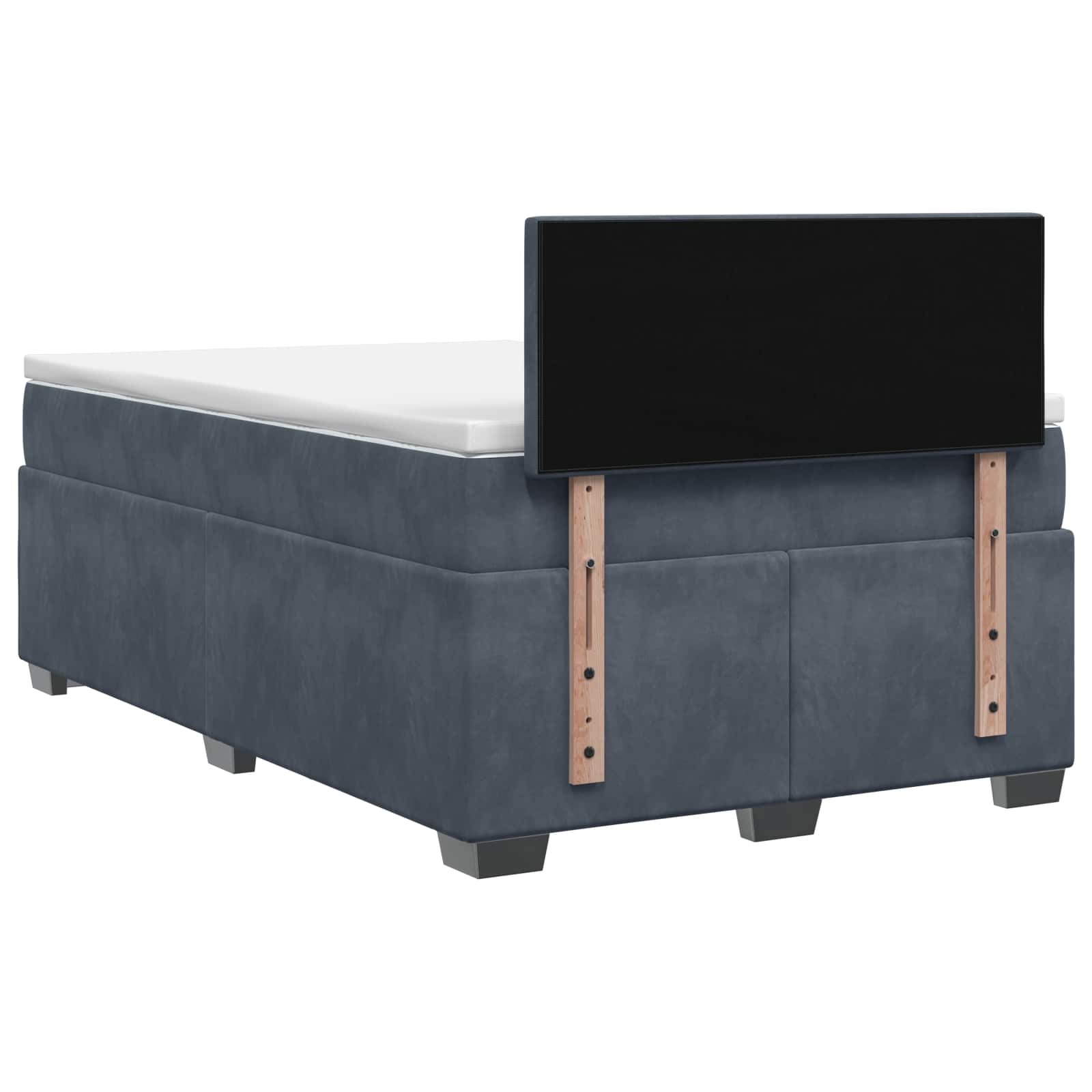 Lit boxspring avec matelas Gris foncé 120 x 200 cm Velours