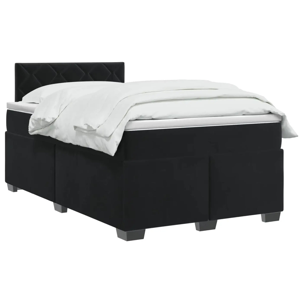 Lit boxspring avec matelas Noir 120 x 200 cm Velours - XIOS