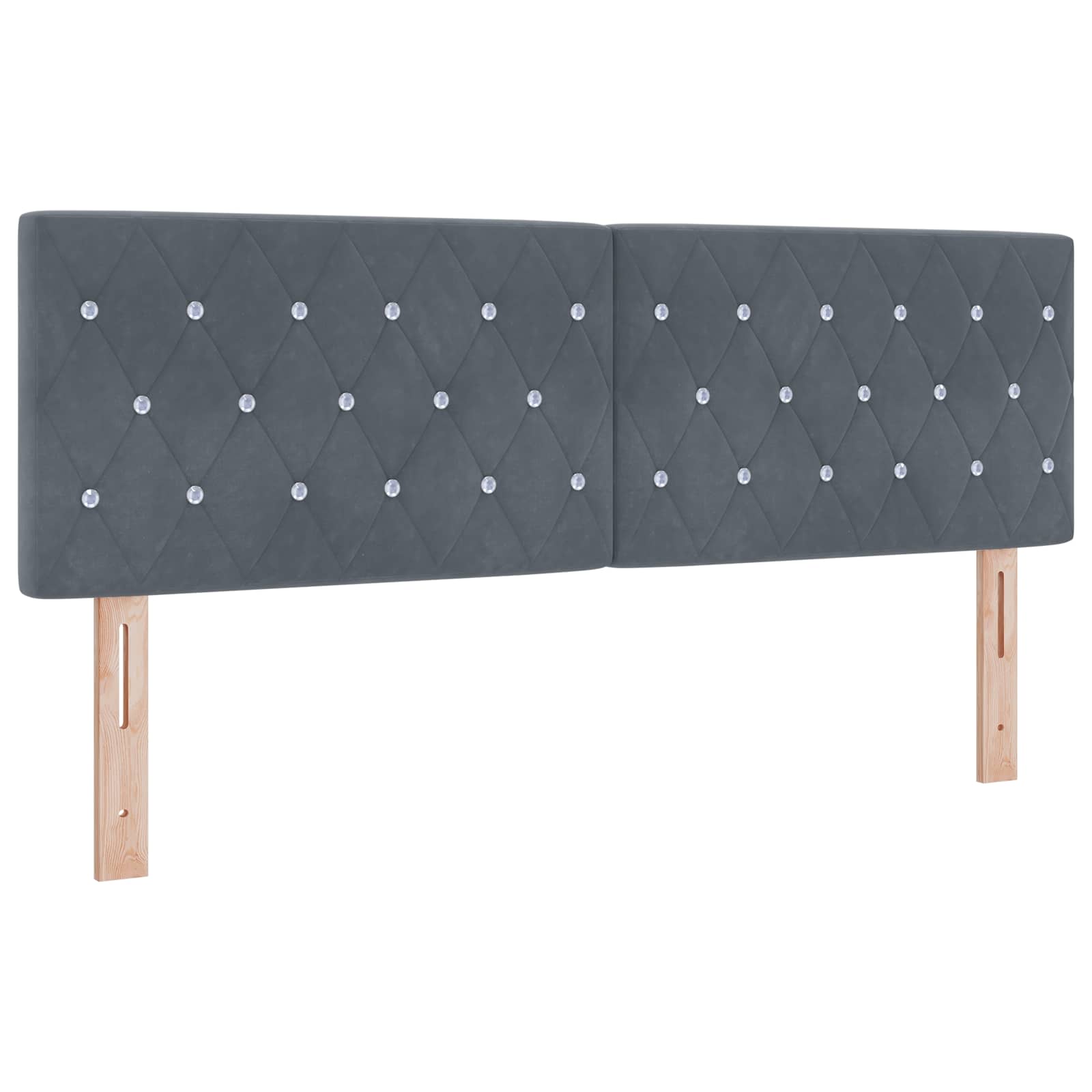 Lit boxspring avec matelas Gris foncé 140 x 190 cm Velours