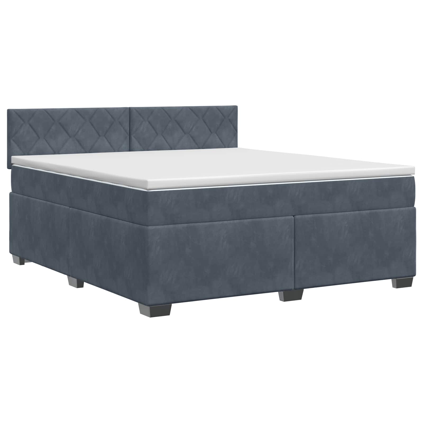 Lit boxspring avec matelas Gris foncé 140 x 190 cm Velours