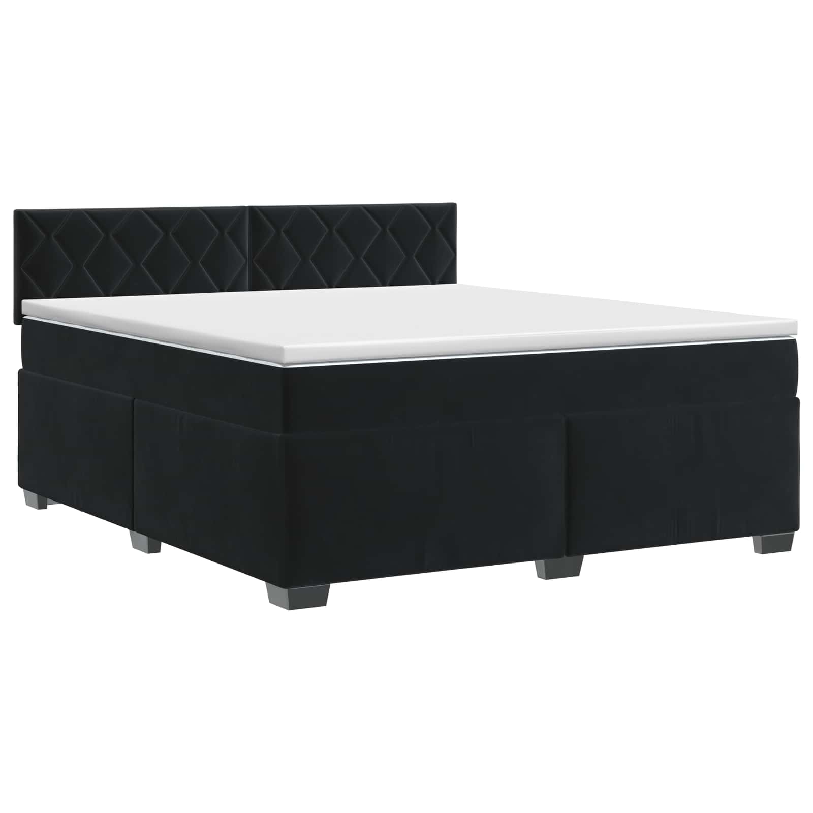 Lit boxspring avec matelas Noir 140 x 190 cm Velours