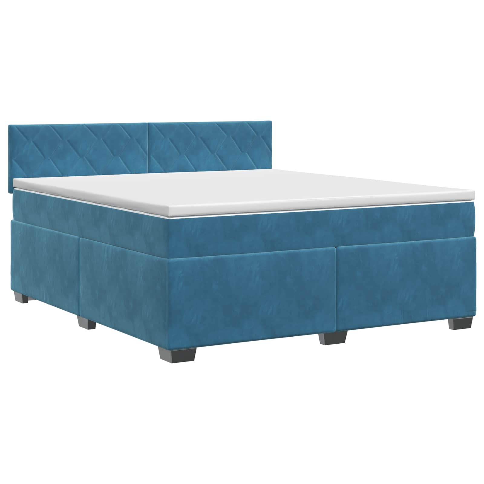 Lit boxspring avec matelas Bleu foncé 140 x 190 cm Velours
