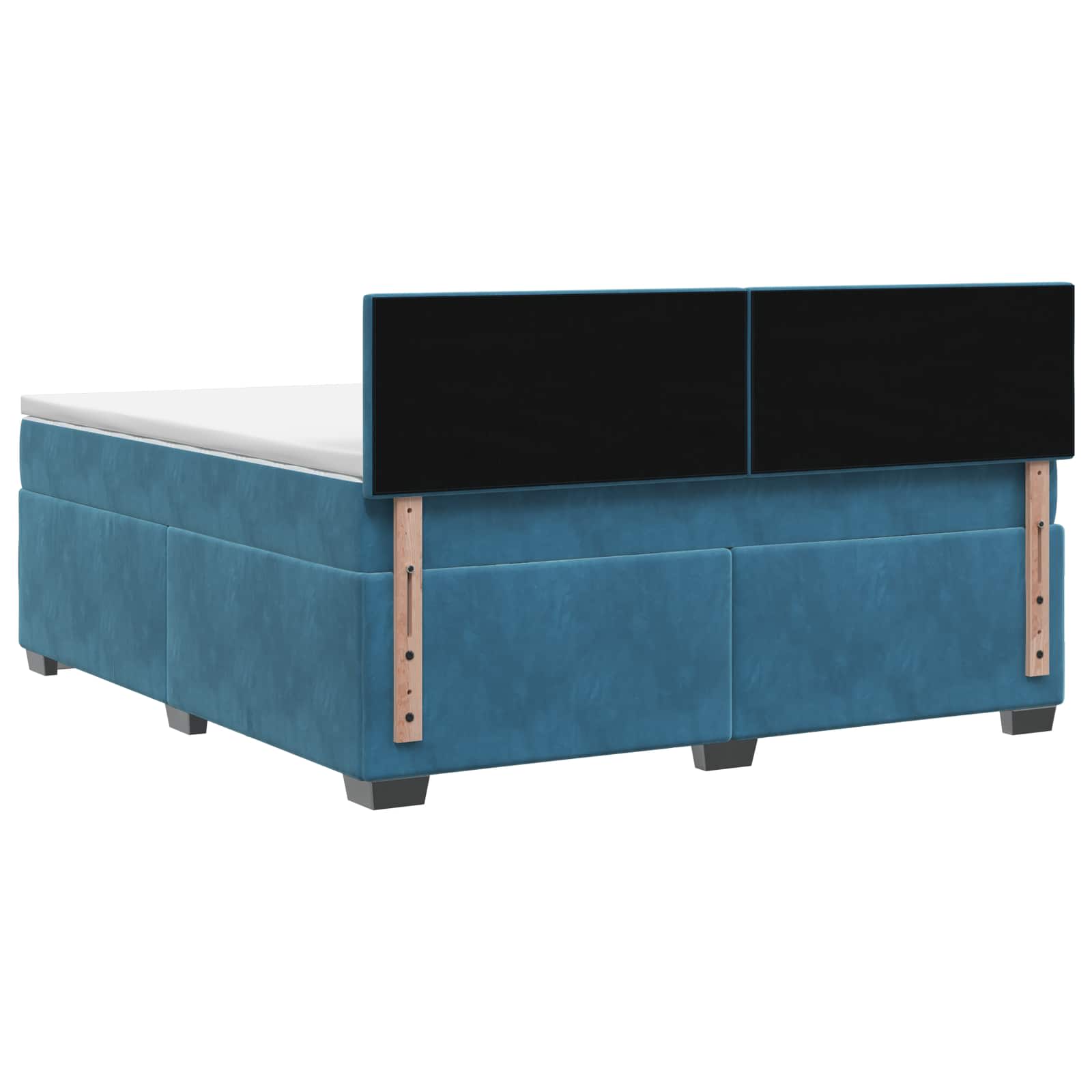 Lit boxspring avec matelas Bleu foncé 140 x 190 cm Velours