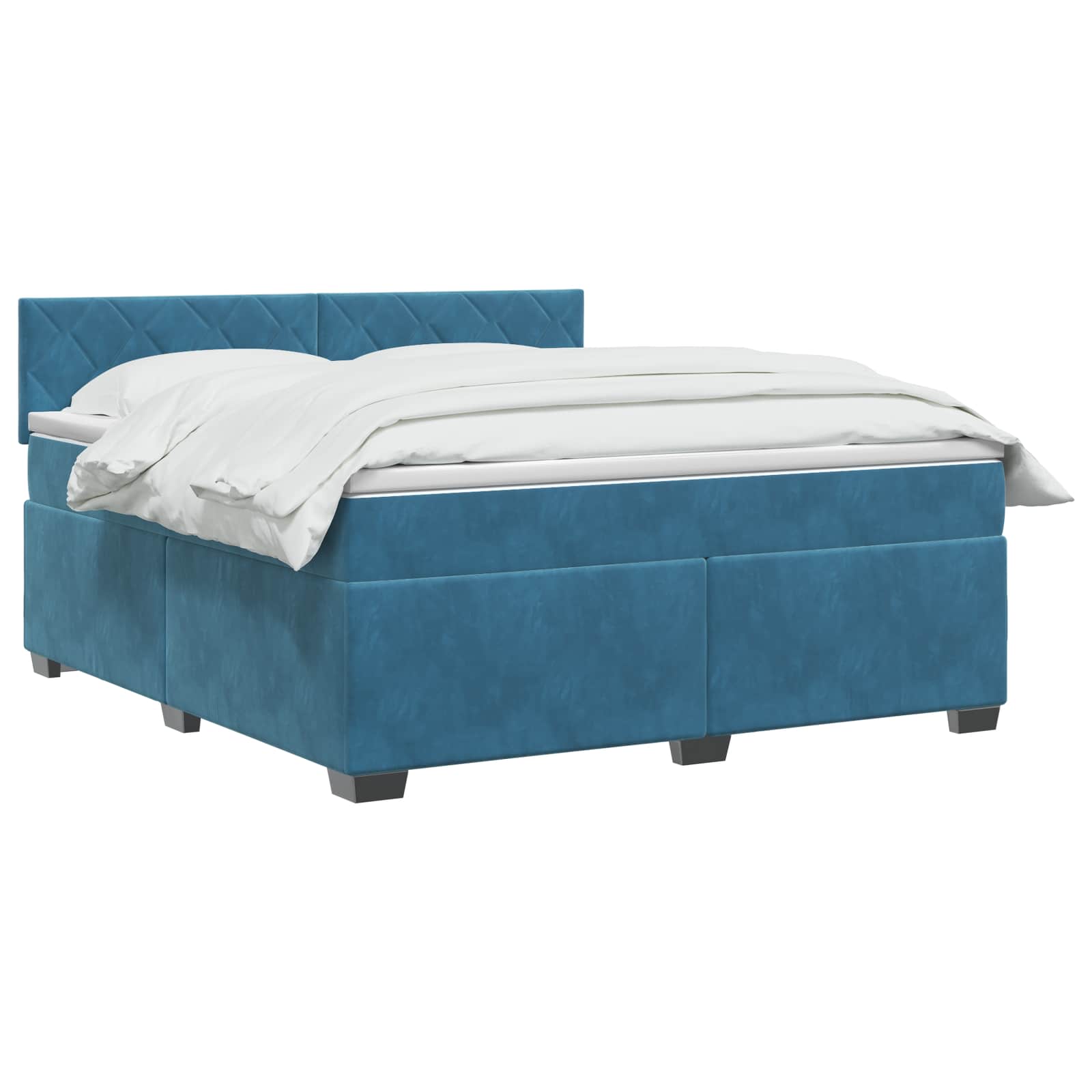 Lit boxspring avec matelas Bleu foncé 140 x 190 cm Velours