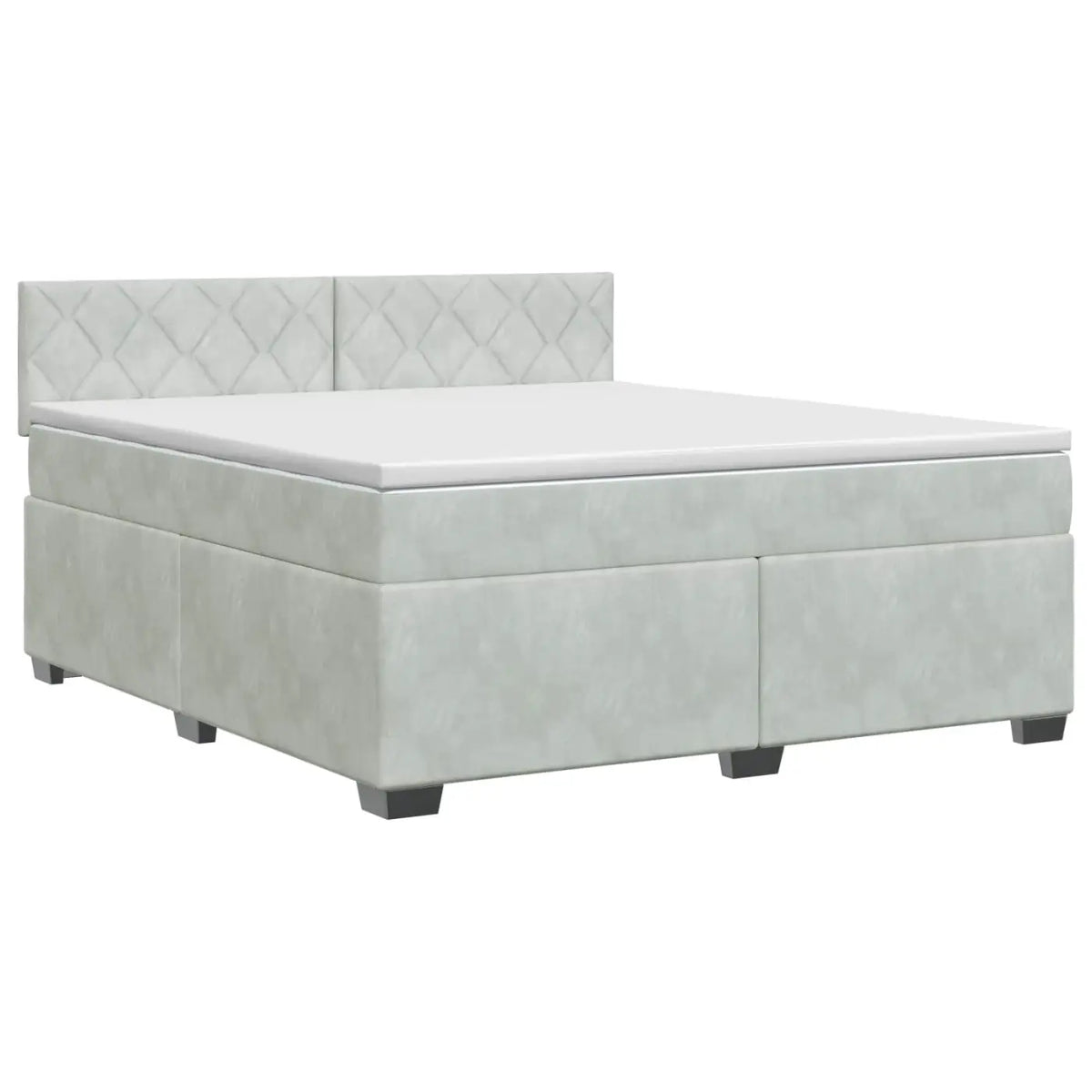 Lit boxspring avec matelas Gris clair 140 x 200 cm Velours - XIOS