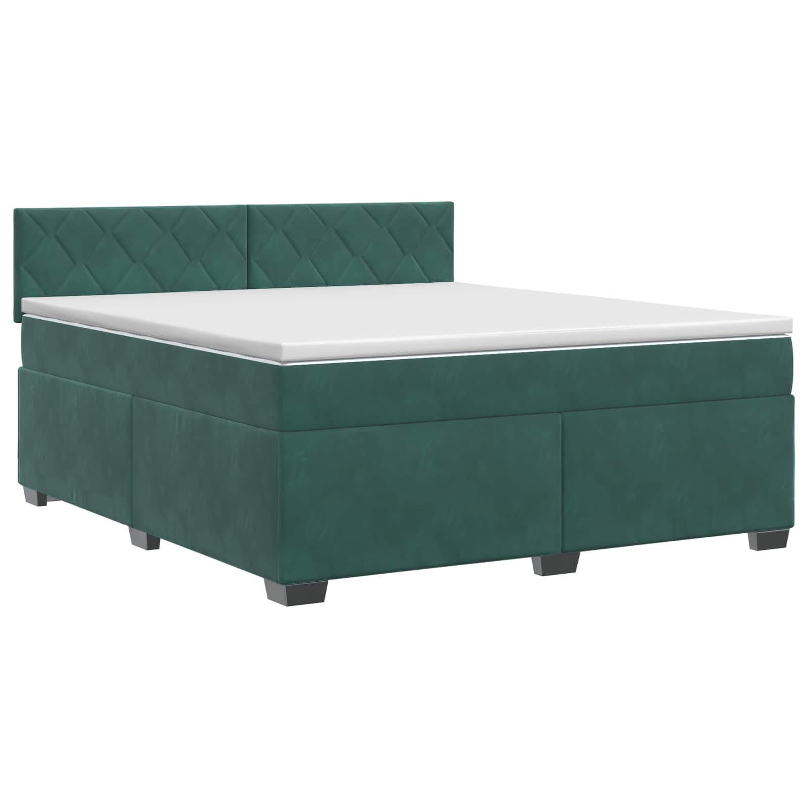 Lit boxspring avec matelas Vert foncé 140 x 200 cm Velours