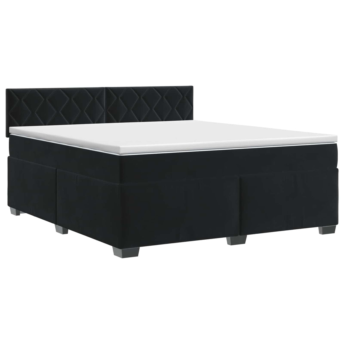Lit boxspring avec matelas Noir 180 x 200 cm Velours