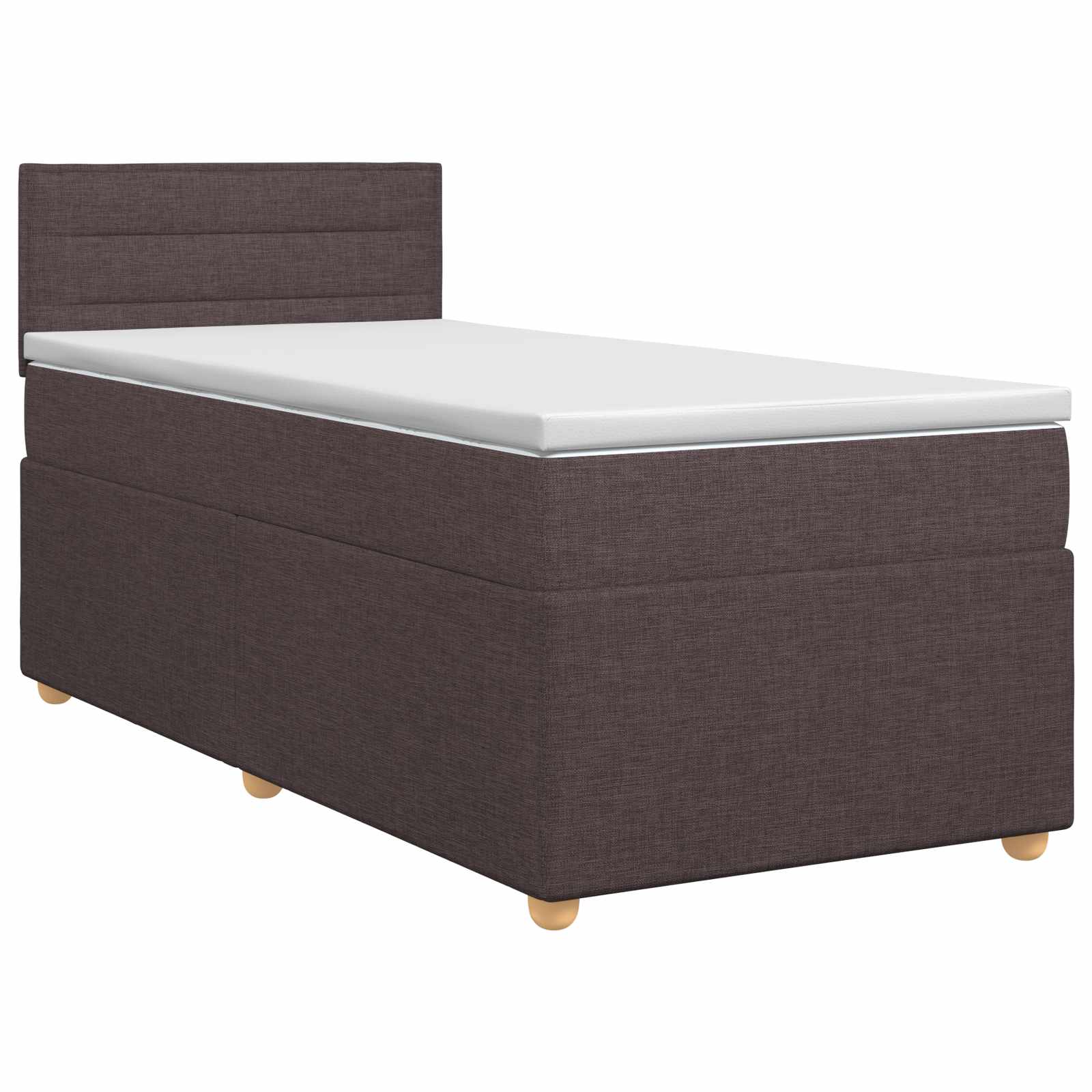 Lit boxspring avec matelas Marron foncé 90 x 200 cm Tissu - XIOS