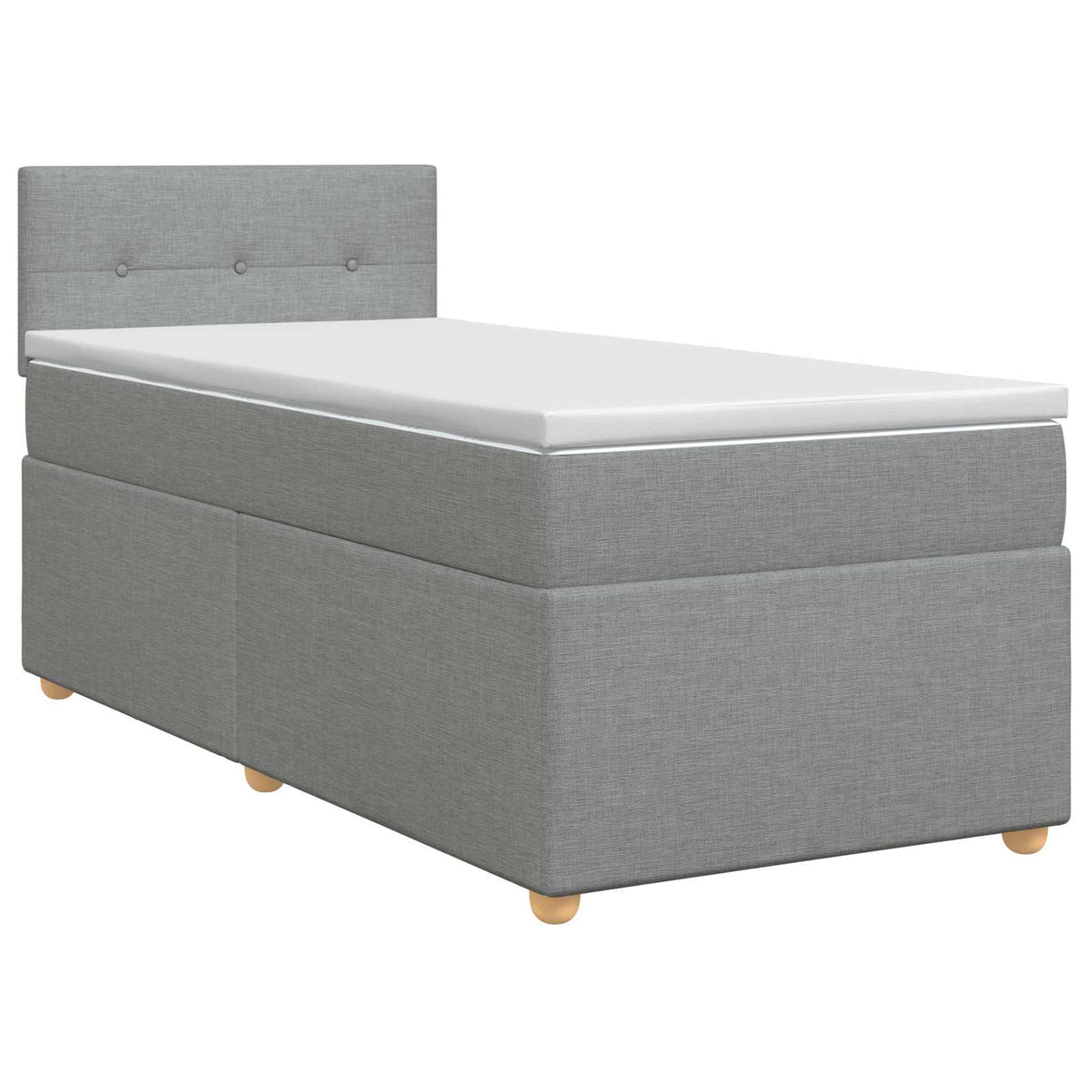 Lit boxspring avec matelas Gris clair 90 x 200 cm Tissu