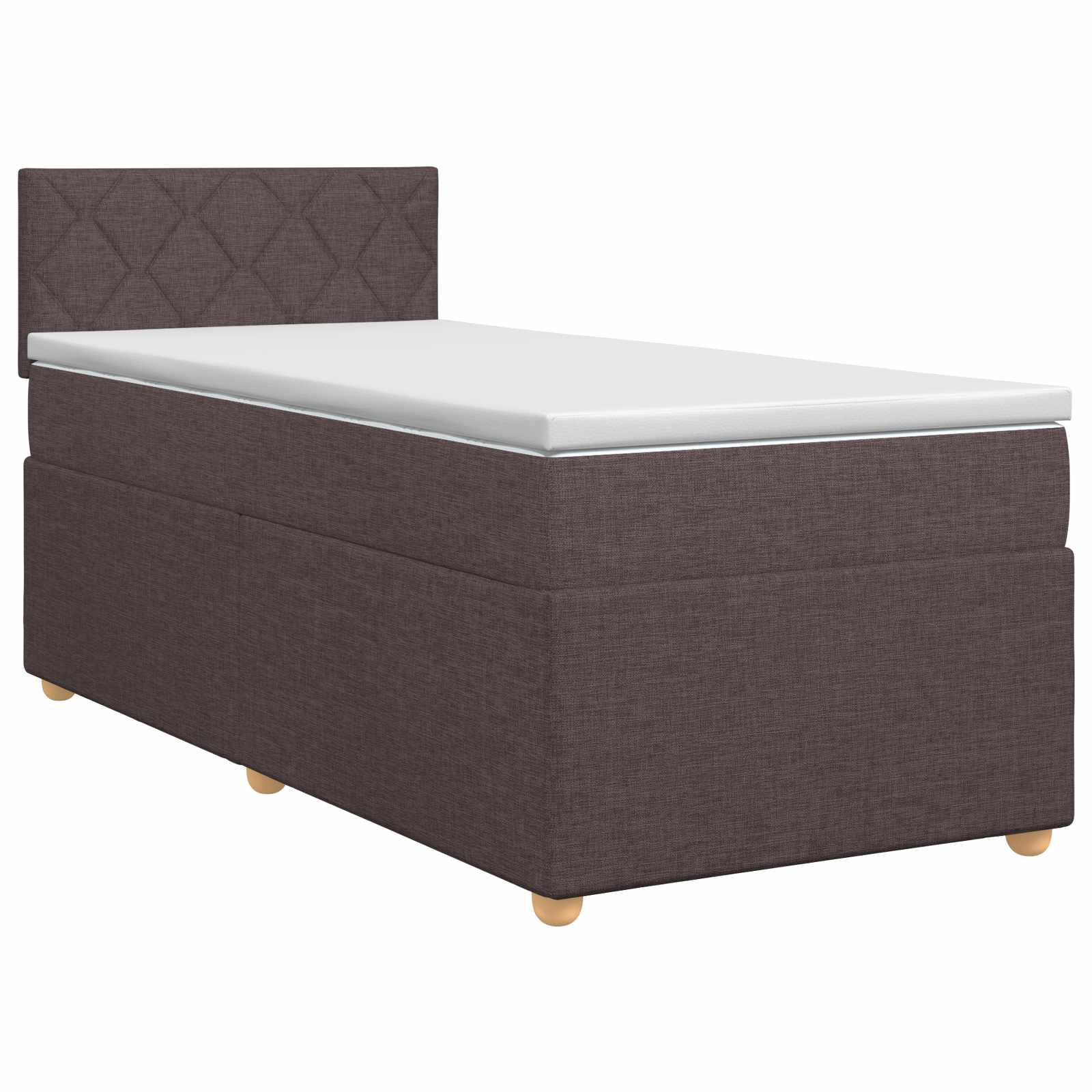 Lit boxspring avec matelas Marron foncé 90 x 200 cm Tissu - XIOS