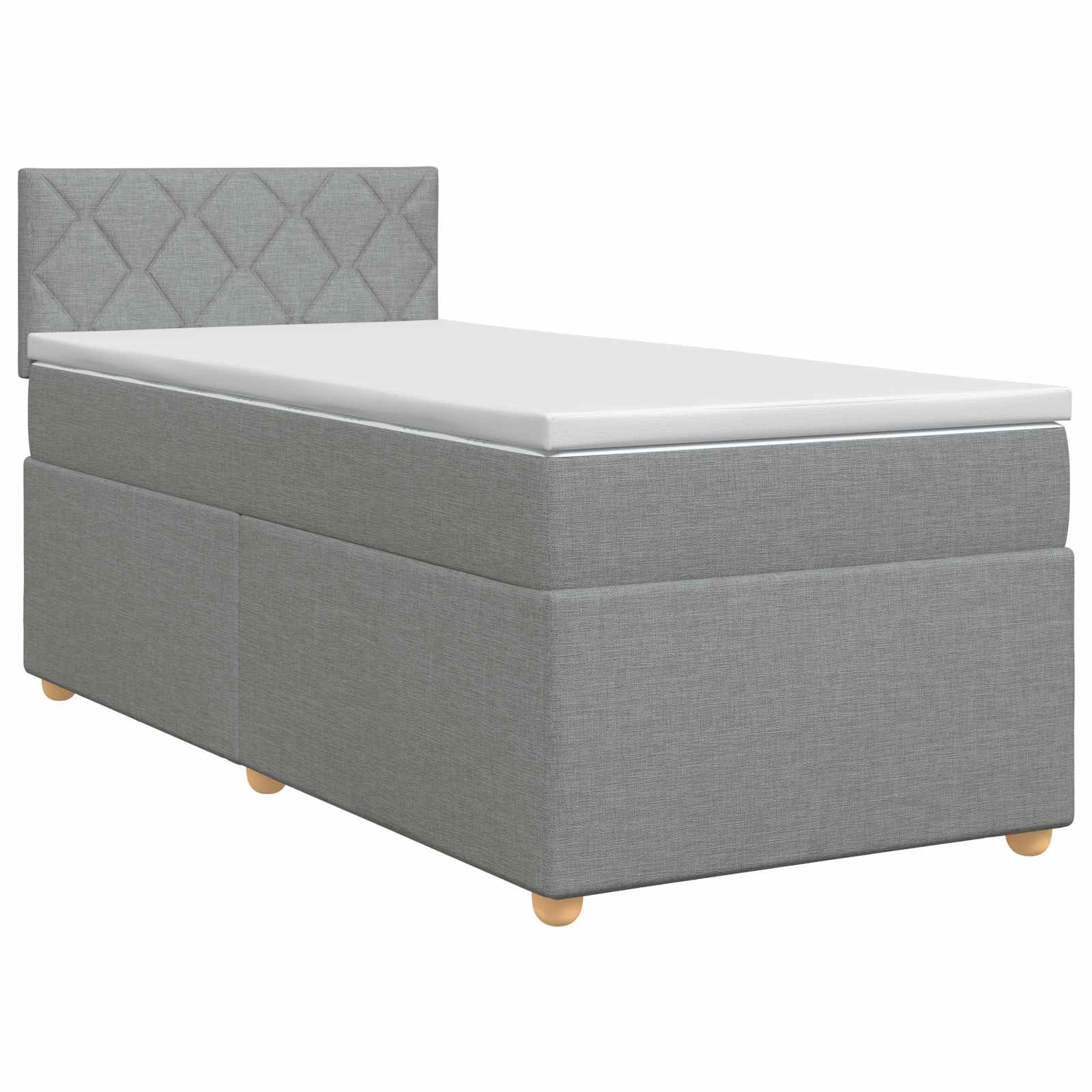Lit boxspring avec matelas Gris clair 100 x 200 cm Tissu