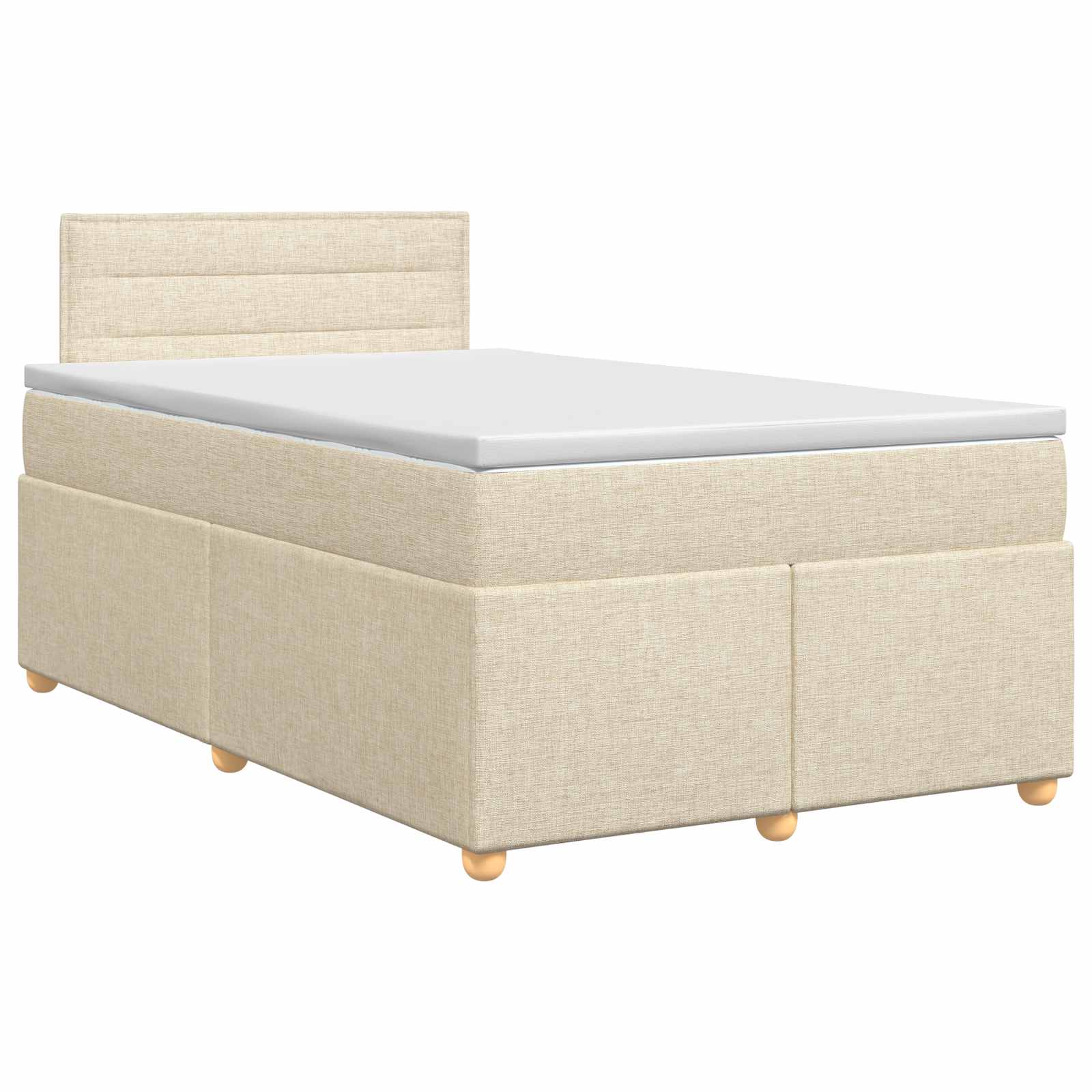 Lit boxspring avec matelas Crème 120 x 190 cm Tissu