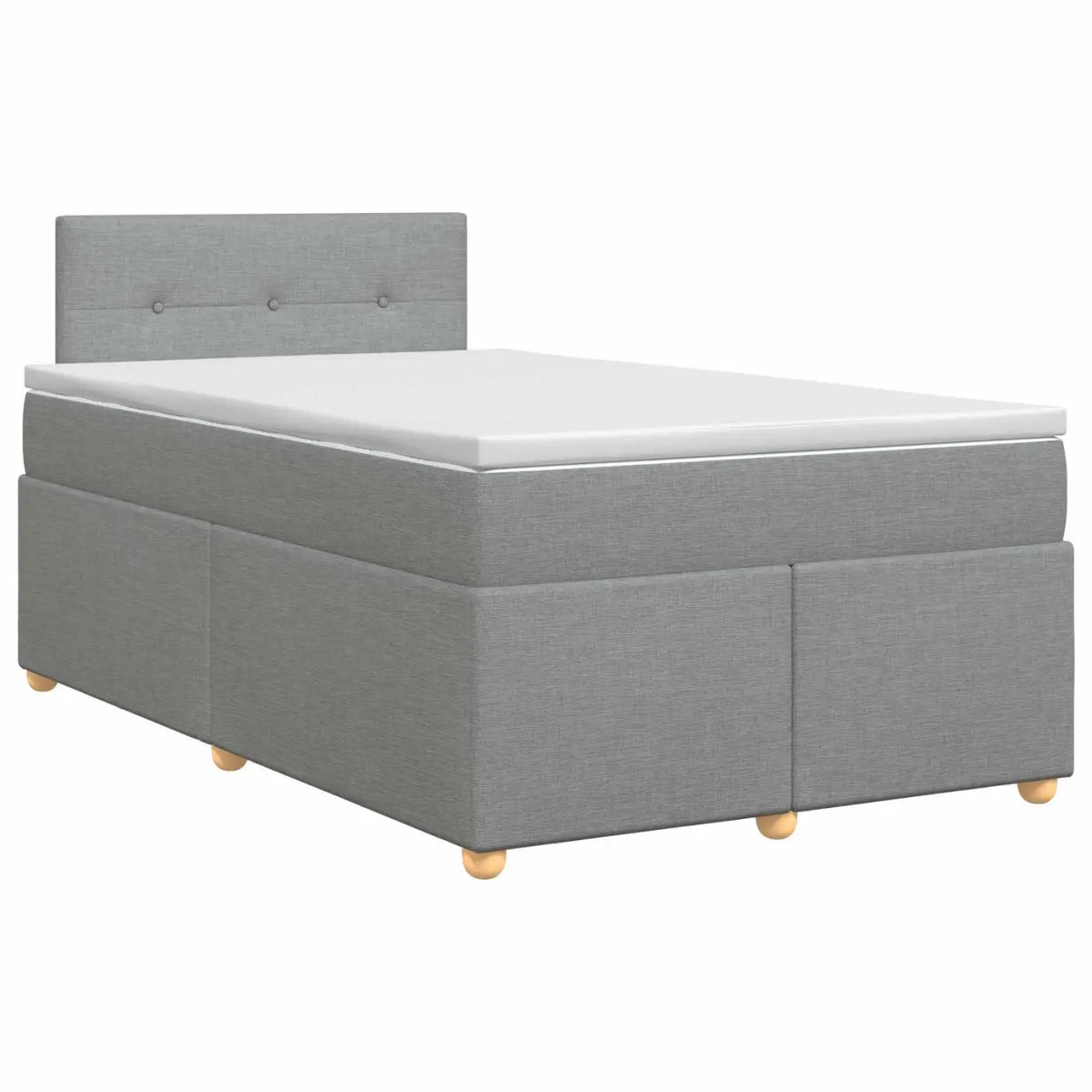 Lit boxspring avec matelas Gris clair 120 x 190 cm Tissu - XIOS