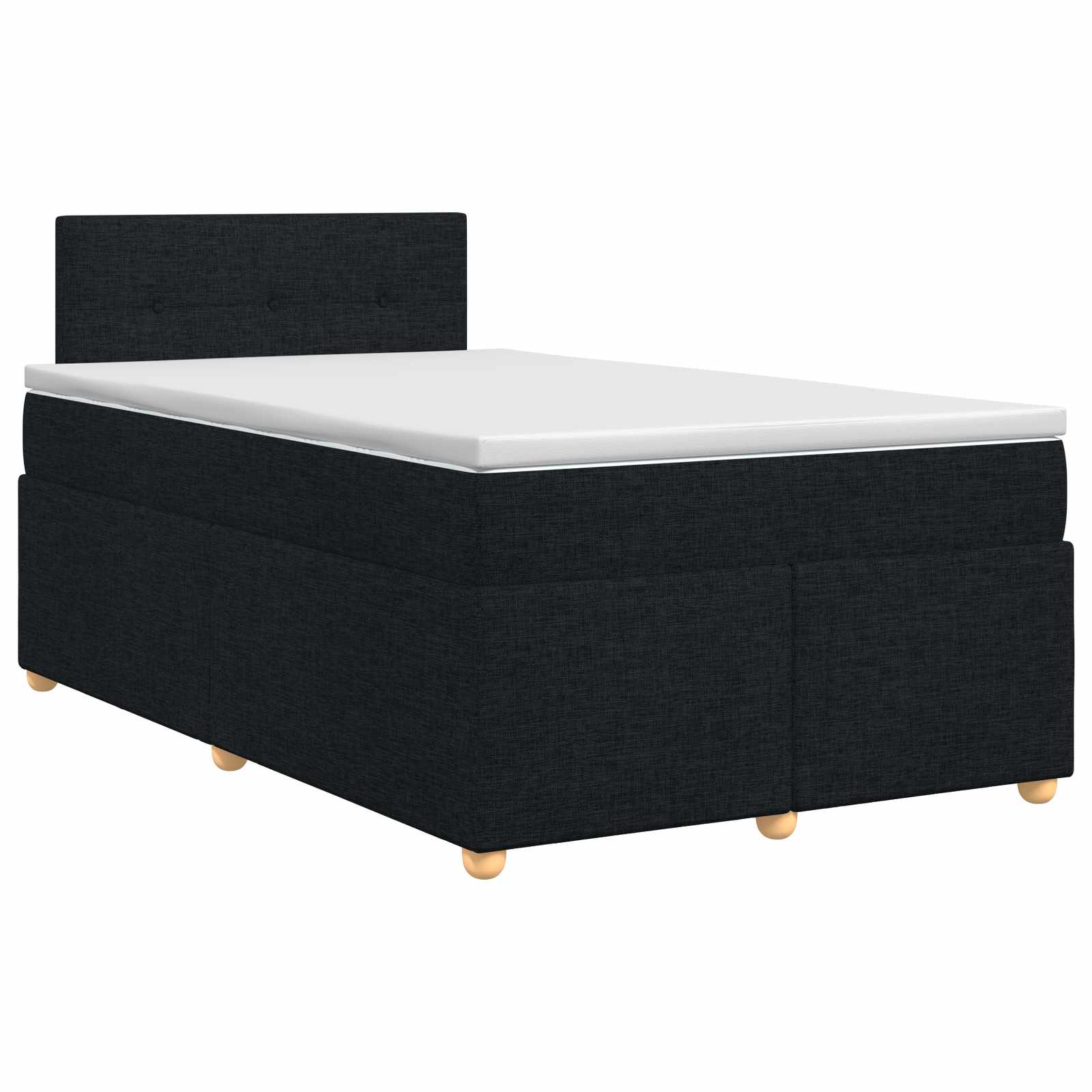 Lit boxspring avec matelas Noir 120 x 190 cm Tissu