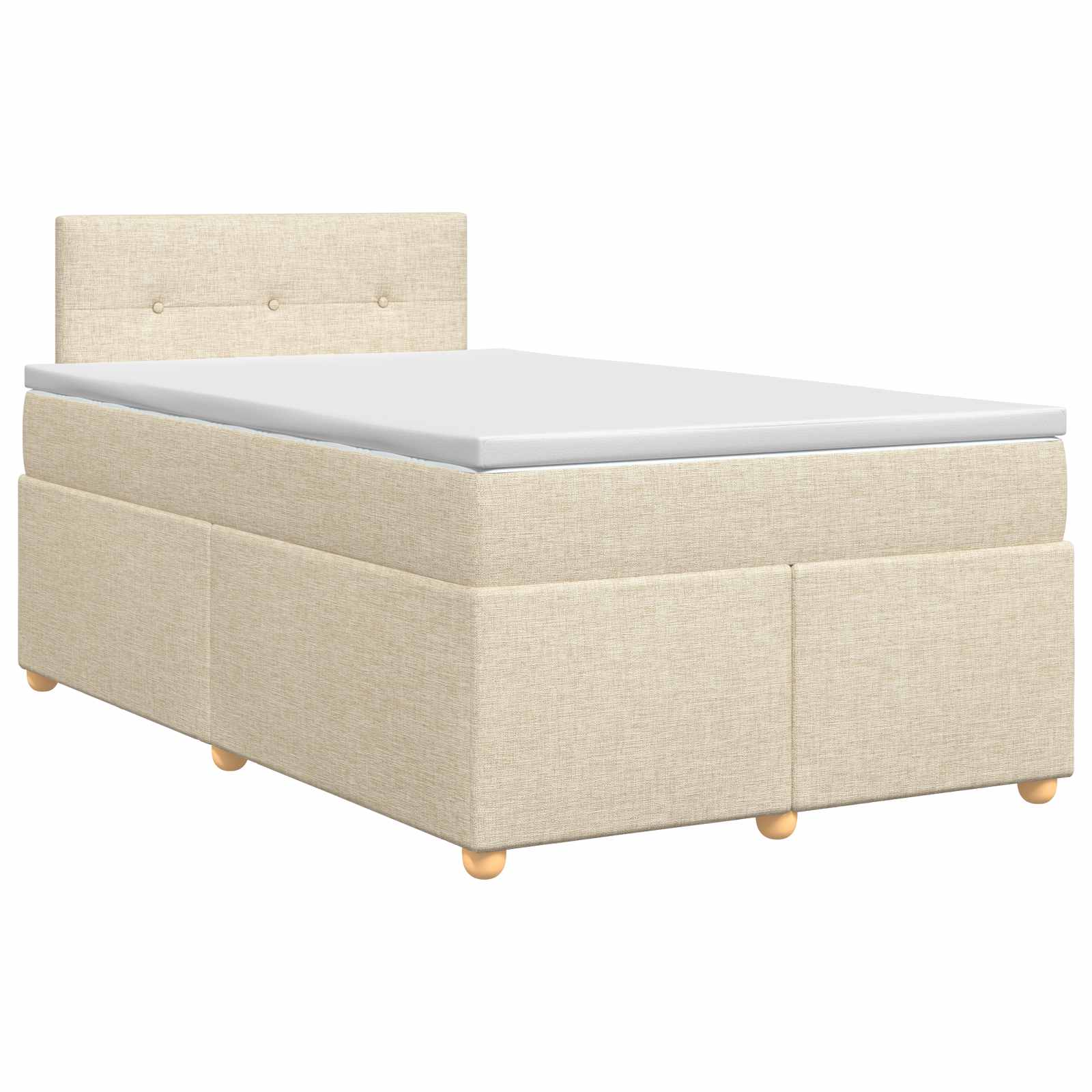 Lit boxspring avec matelas Crème 120 x 190 cm Tissu