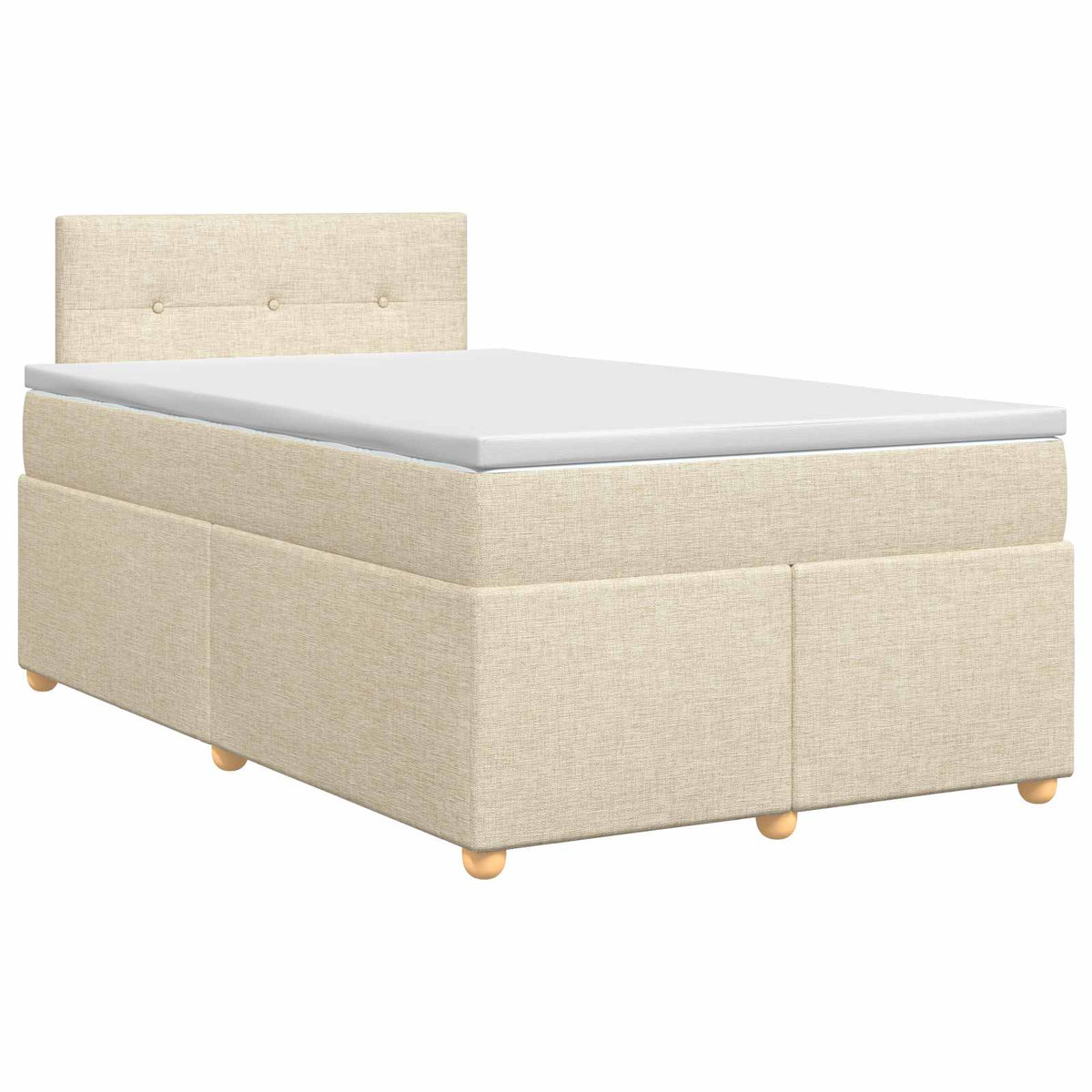 Lit boxspring avec matelas Crème 120 x 190 cm Tissu
