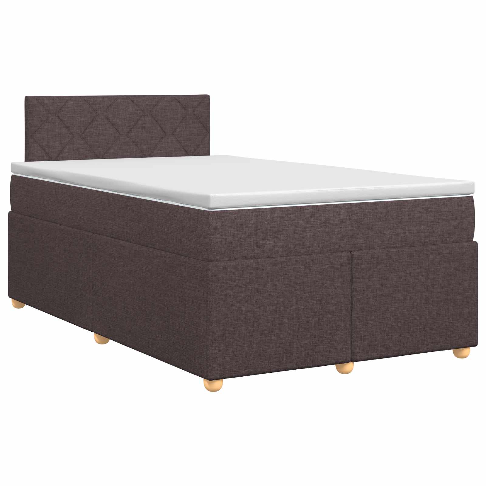 Lit boxspring avec matelas Marron foncé 120 x 190 cm Tissu