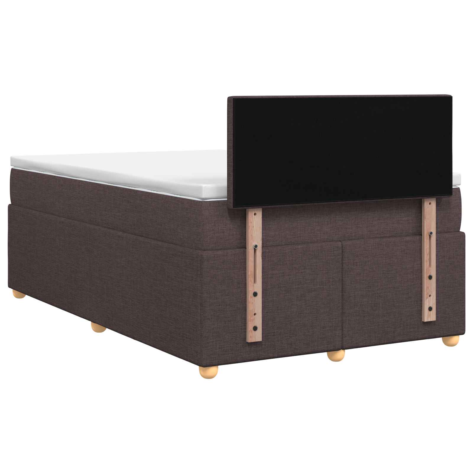 Lit boxspring avec matelas Marron foncé 120 x 190 cm Tissu