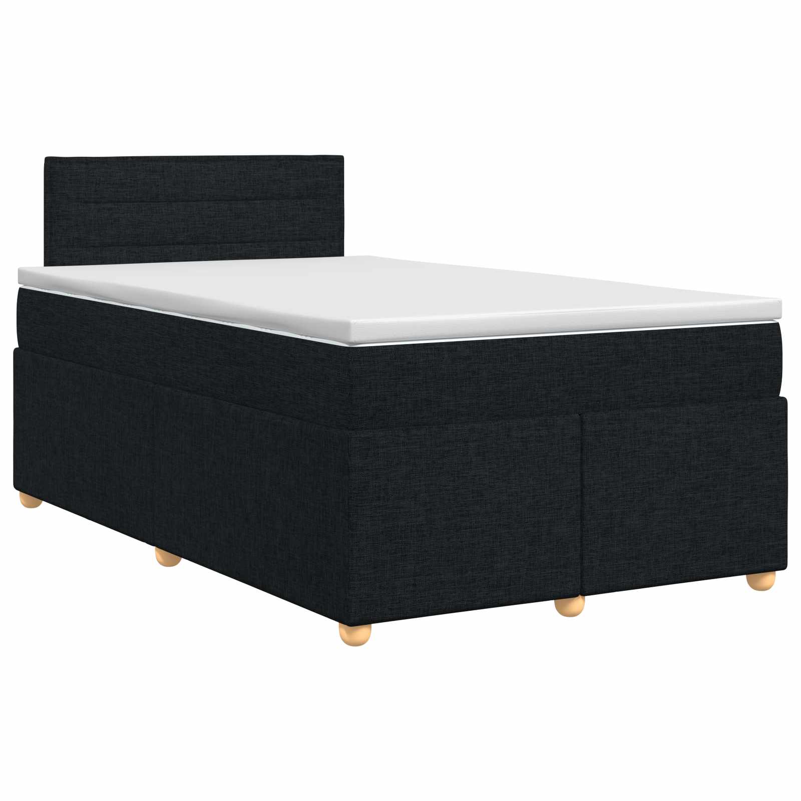 Lit boxspring avec matelas Noir 120 x 200 cm Tissu