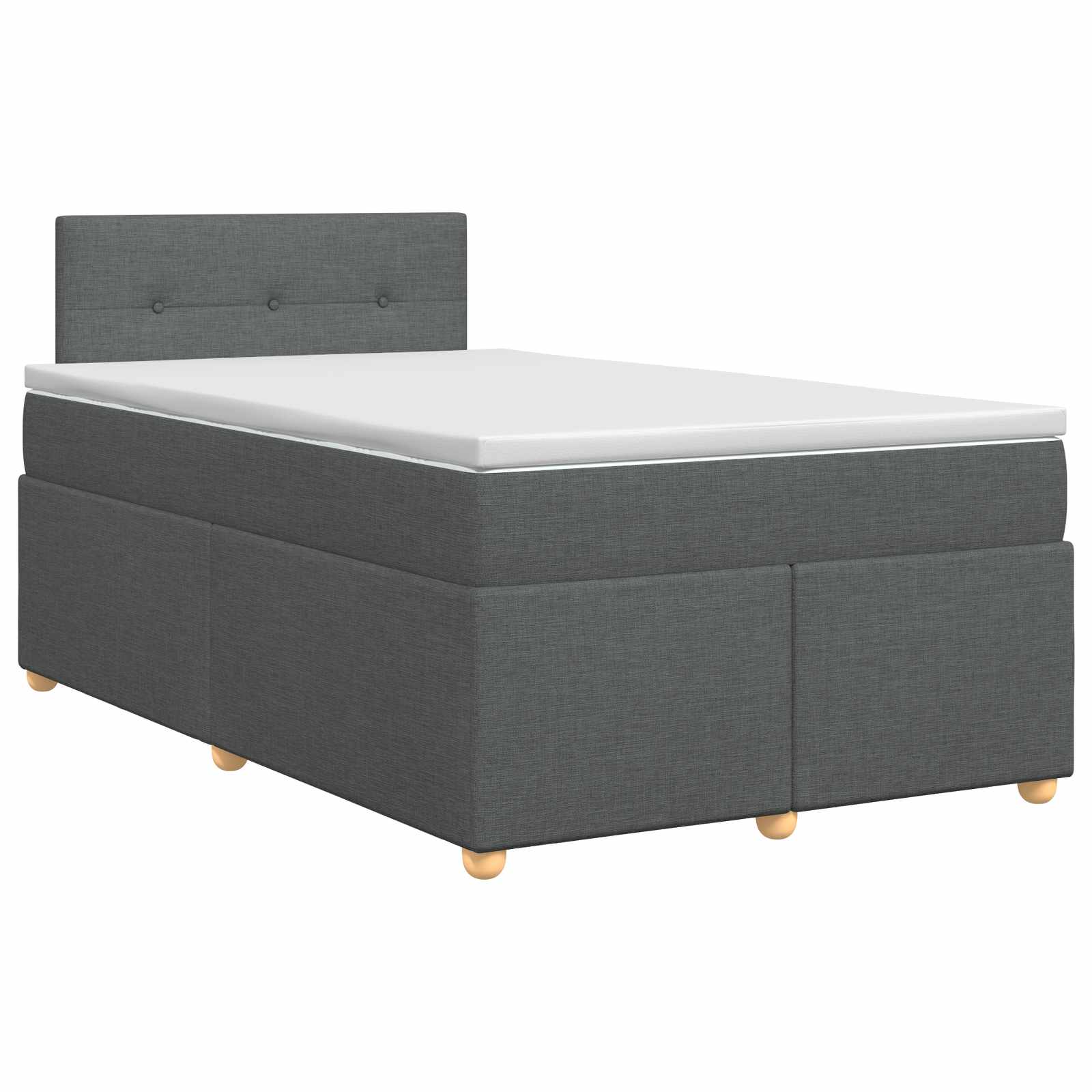 Lit boxspring avec matelas Gris foncé 120 x 200 cm Tissu