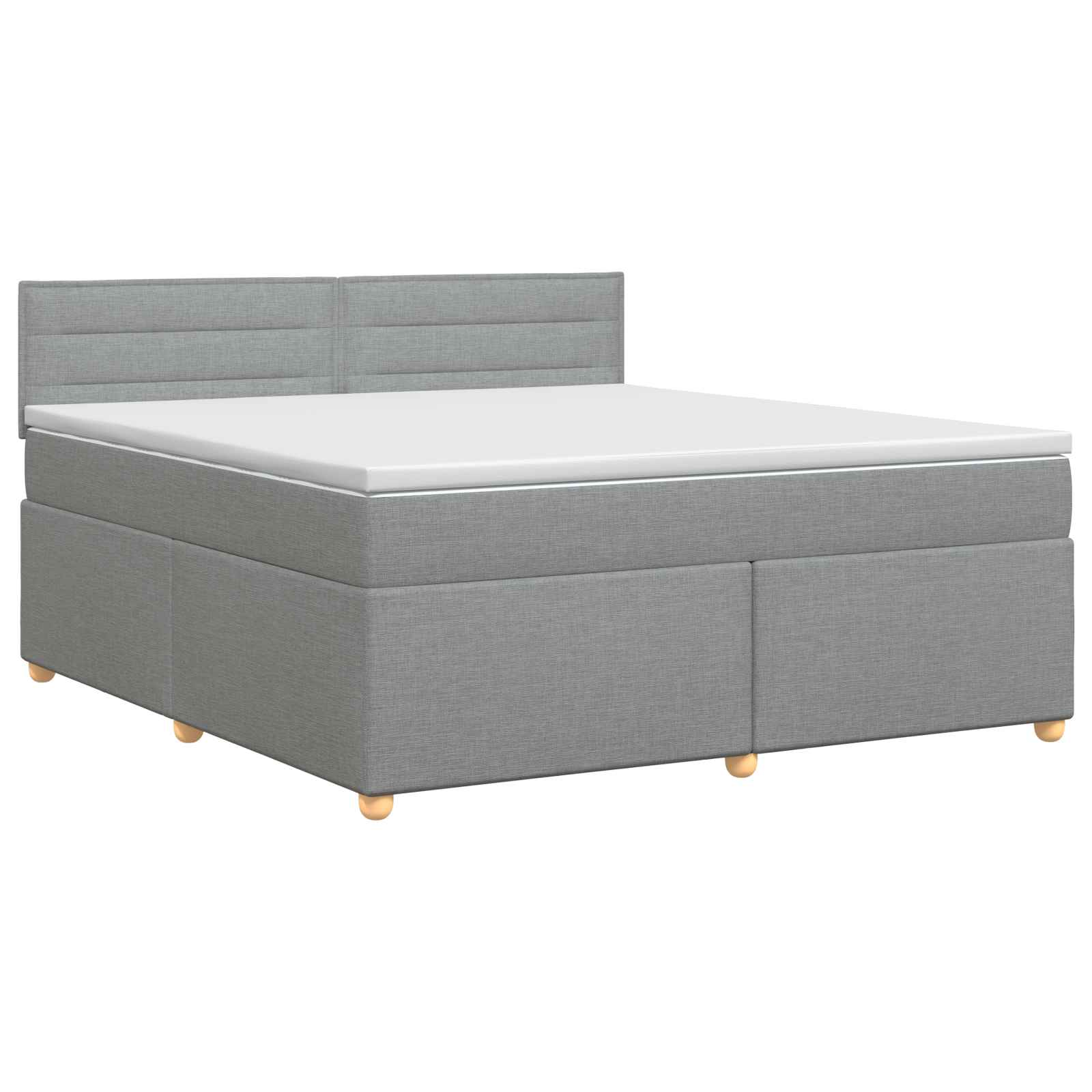 Lit boxspring avec matelas Gris clair 140 x 190 cm Tissu