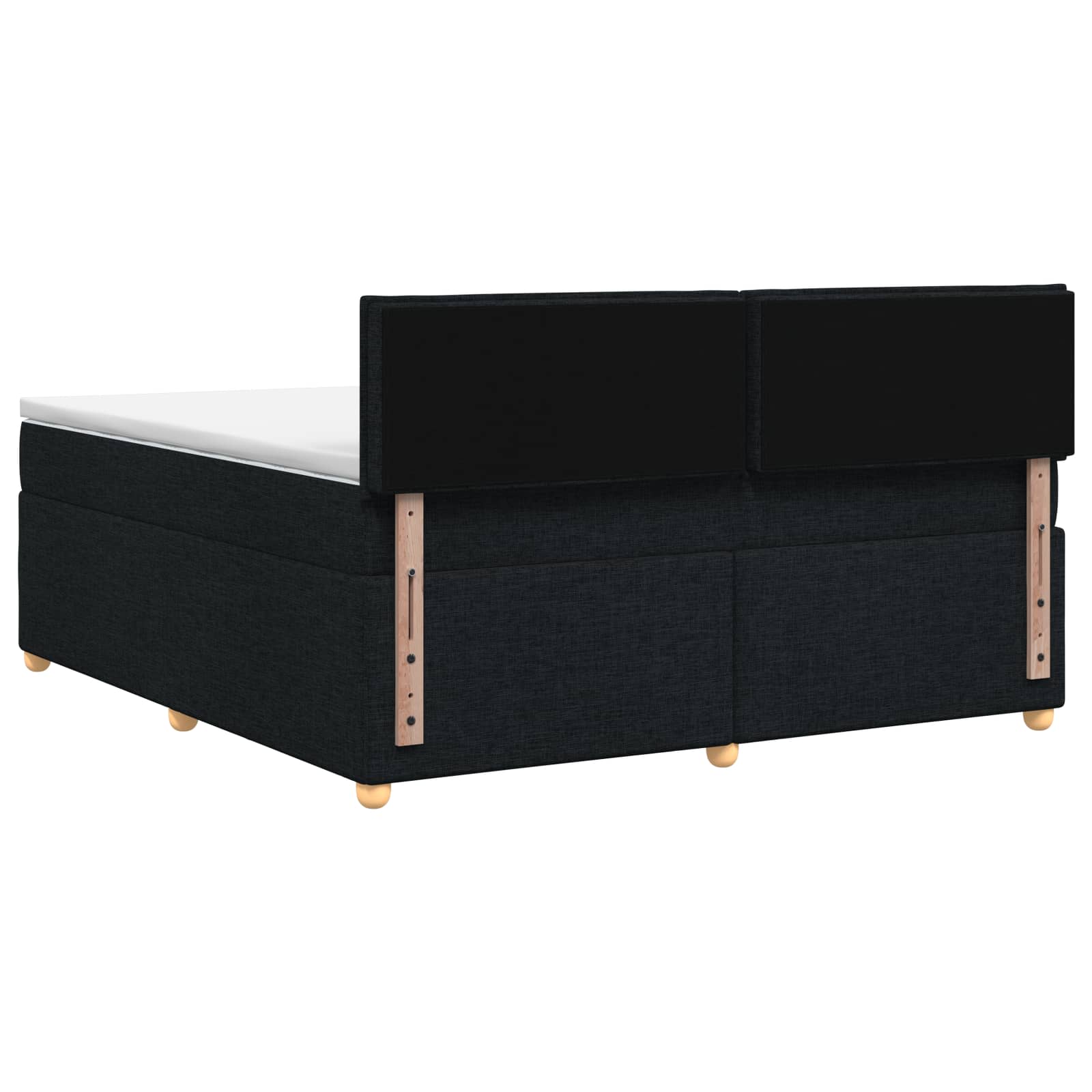 Lit boxspring avec matelas Noir 140 x 190 cm Tissu